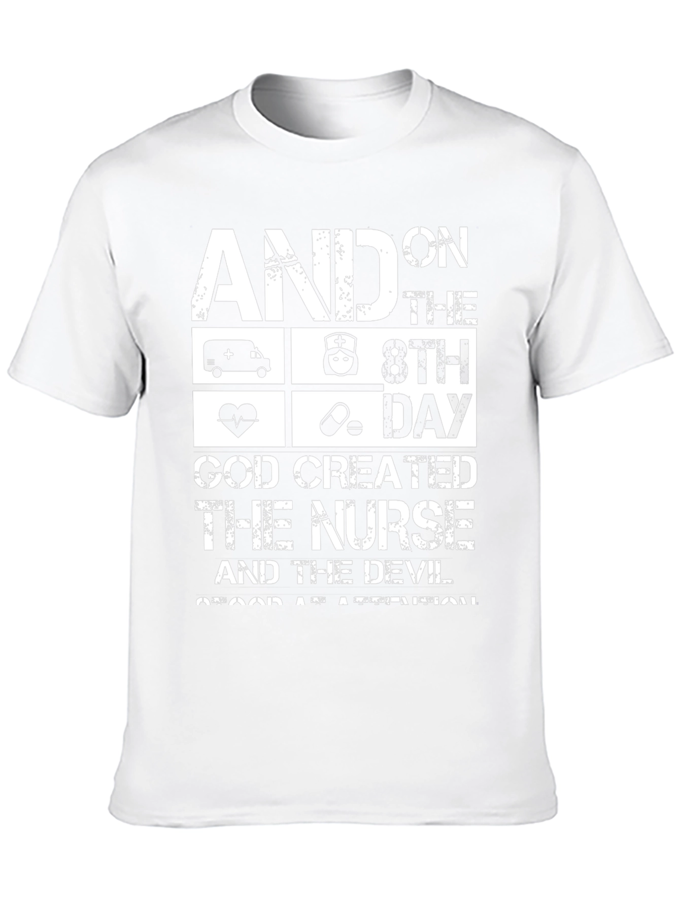 Nurse God Created Black Graphic Tee