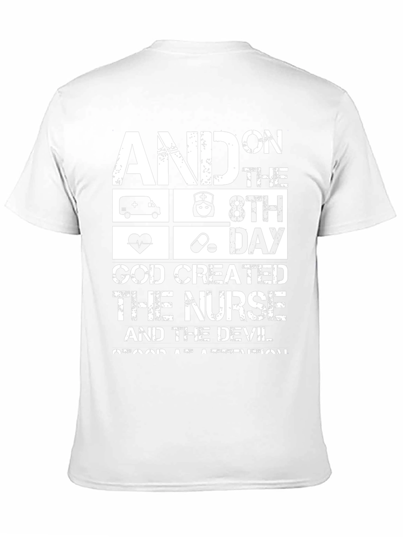 Nurse God Created Black Graphic Tee