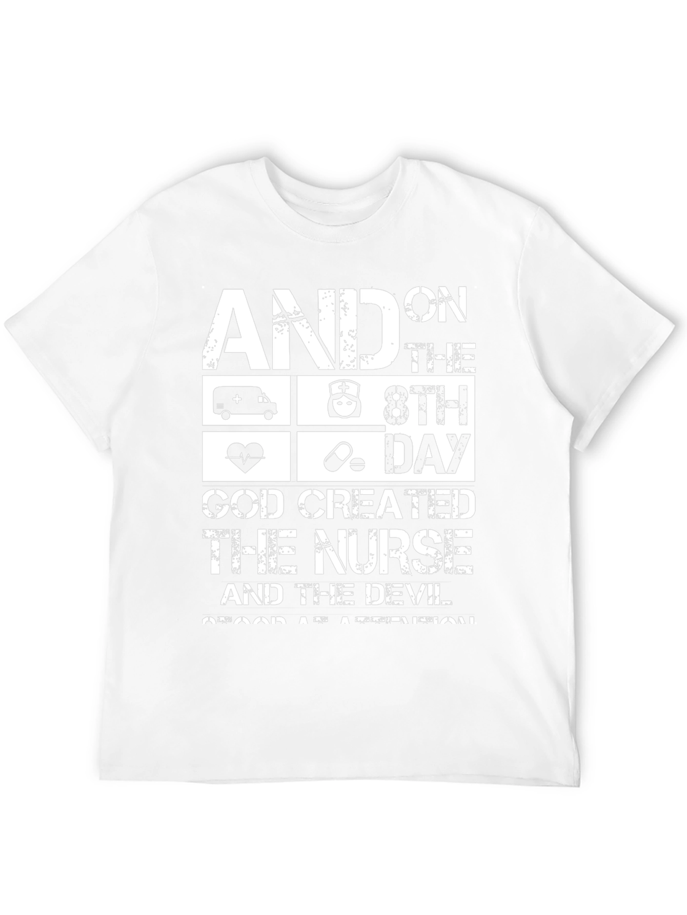 Nurse God Created Black Graphic Tee