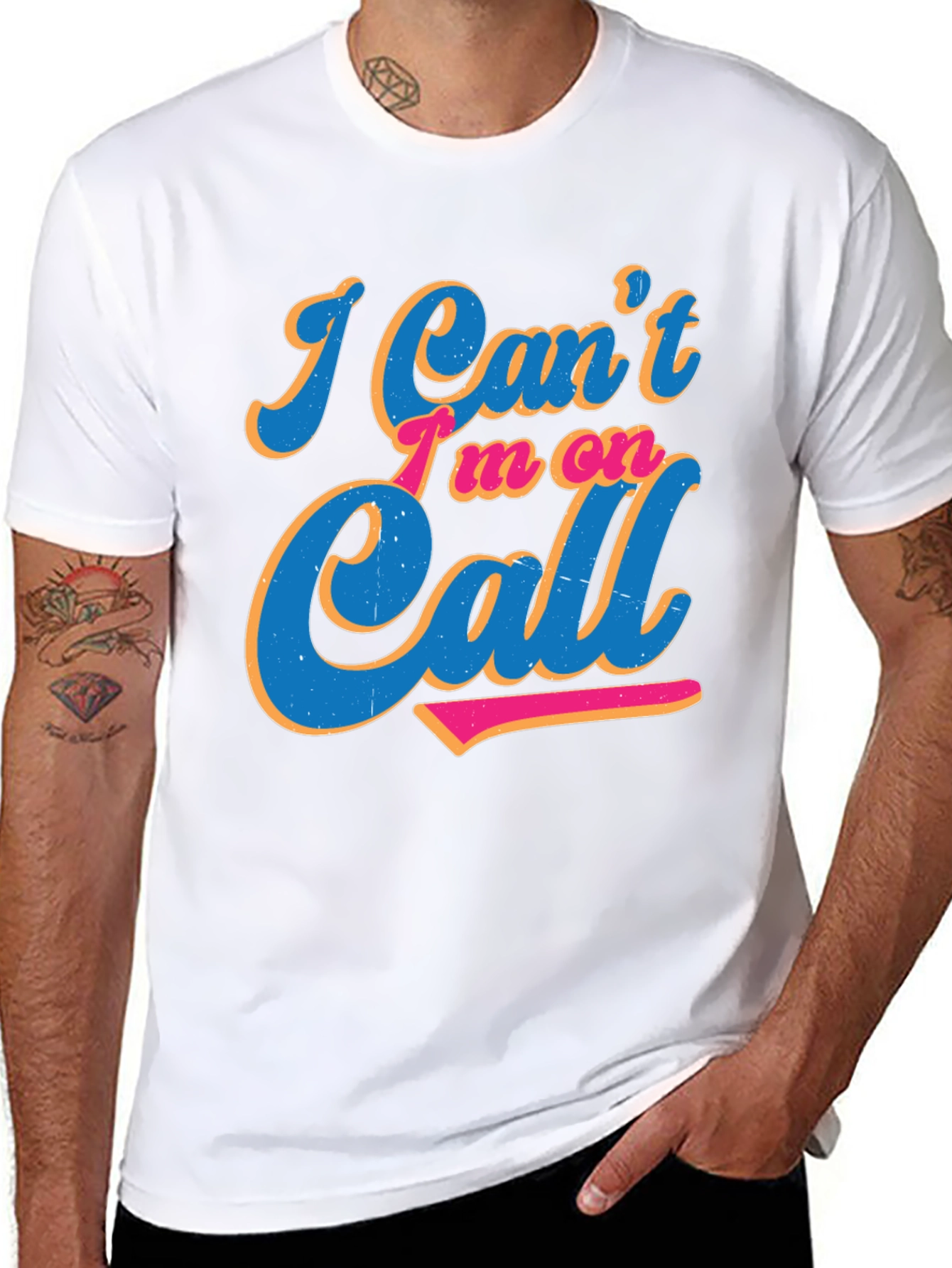 Im On Call Graphic Tee - Black Crewneck Shirt
