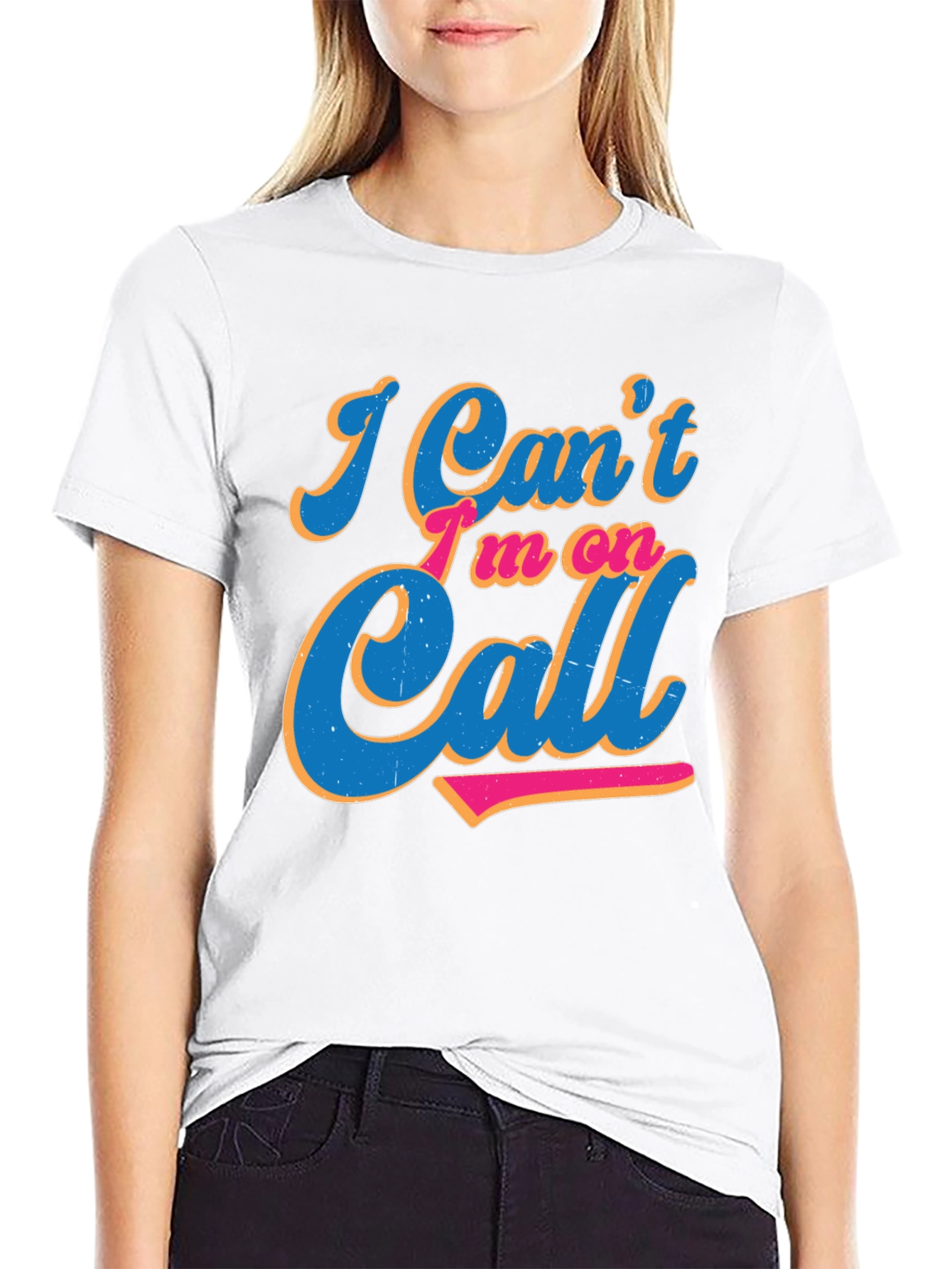 Im On Call Graphic Tee - Black Crewneck Shirt