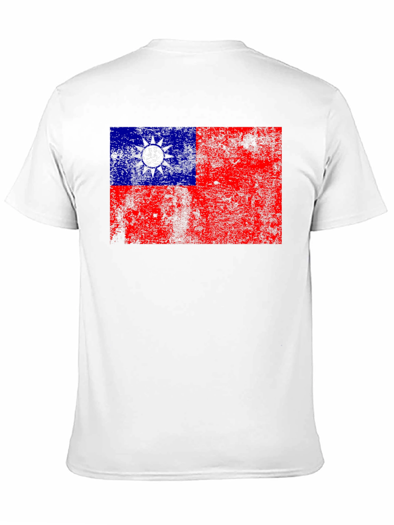 Distressed Taiwan Flag Graphic Tee - Black