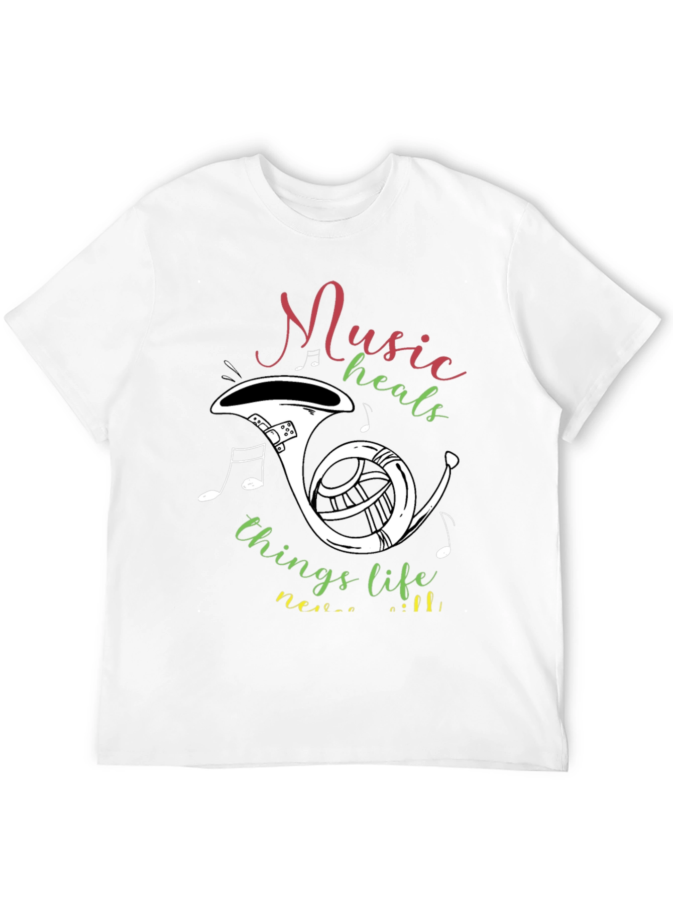 Music Heals T-Shirt - Musical Instrument Graphic Tee