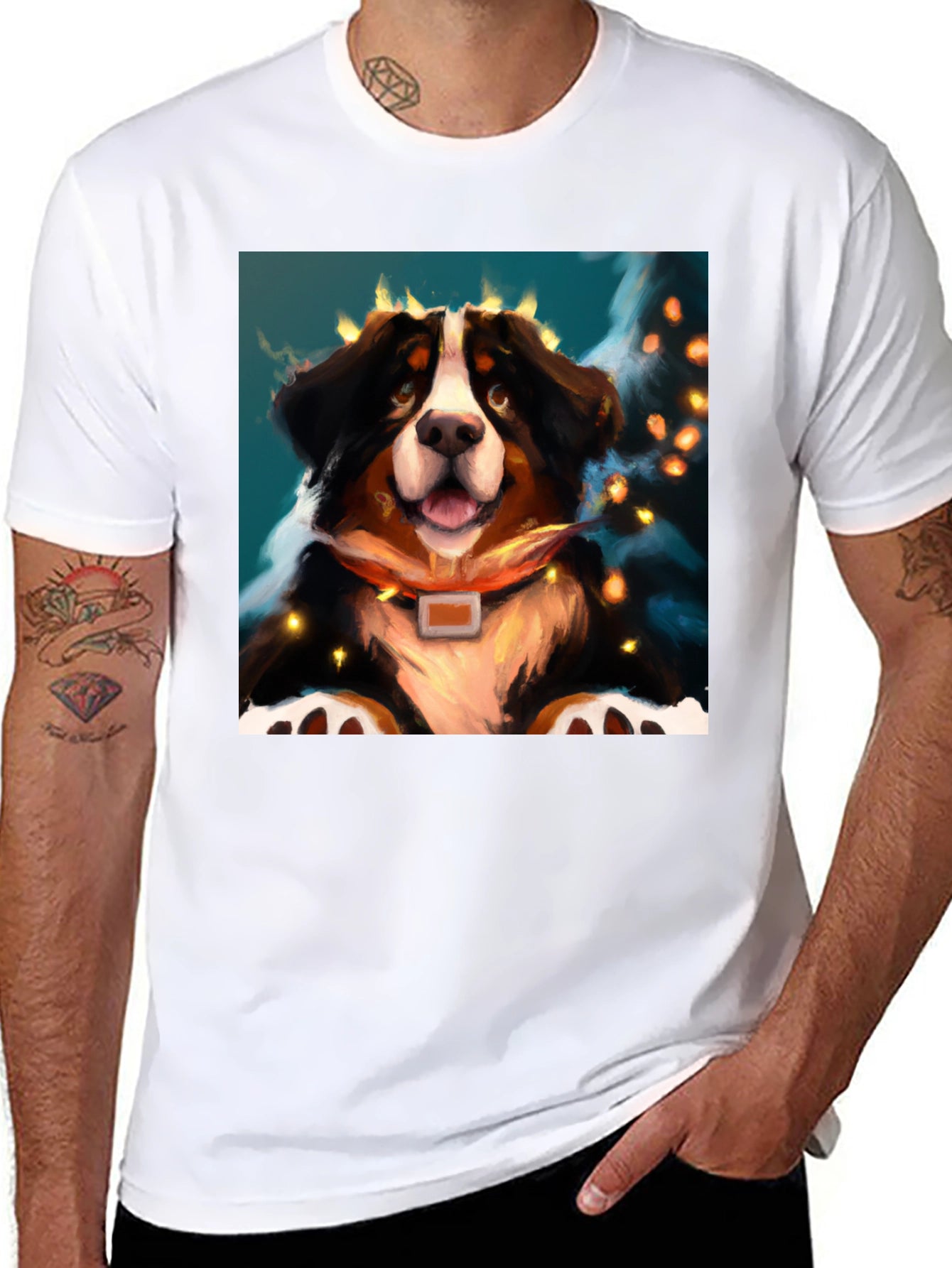 Dog Art T-Shirt - Bernese Mountain Dog Tee