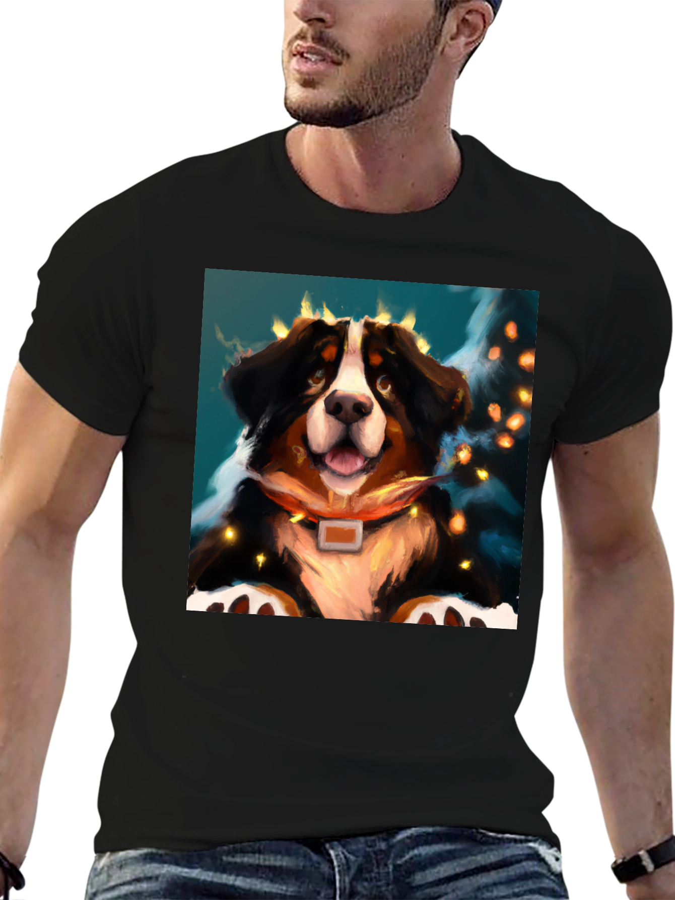 Dog Art T-Shirt - Bernese Mountain Dog Tee