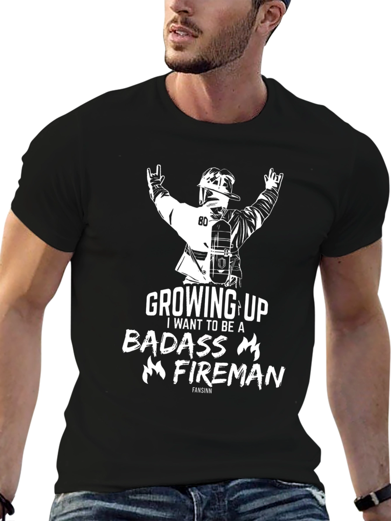 Badass Fireman T-Shirt - Adult Unisex