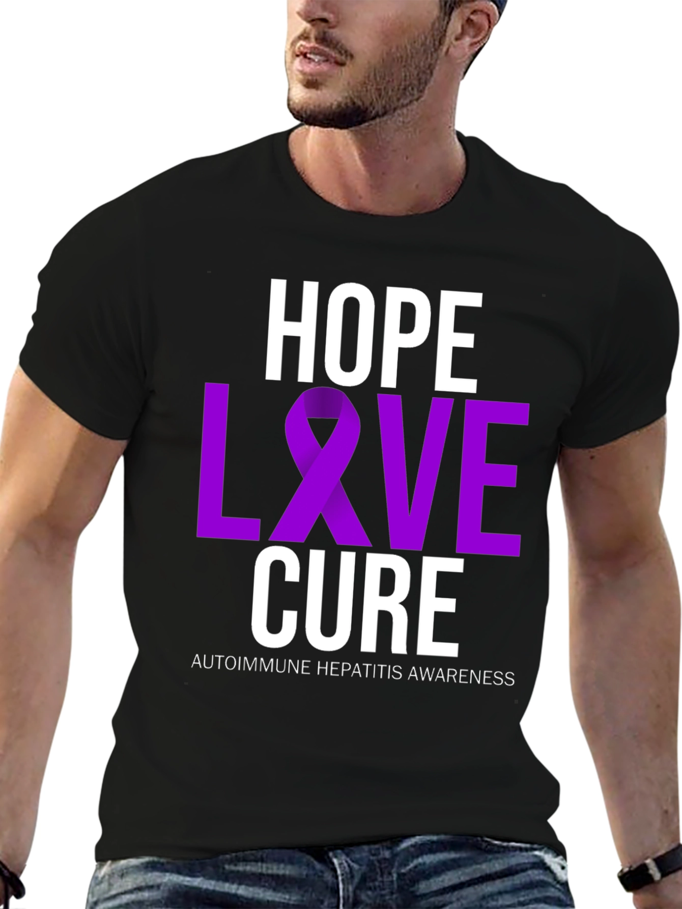Hope Love Cure T-Shirt - Autoimmune Hepatitis Awareness