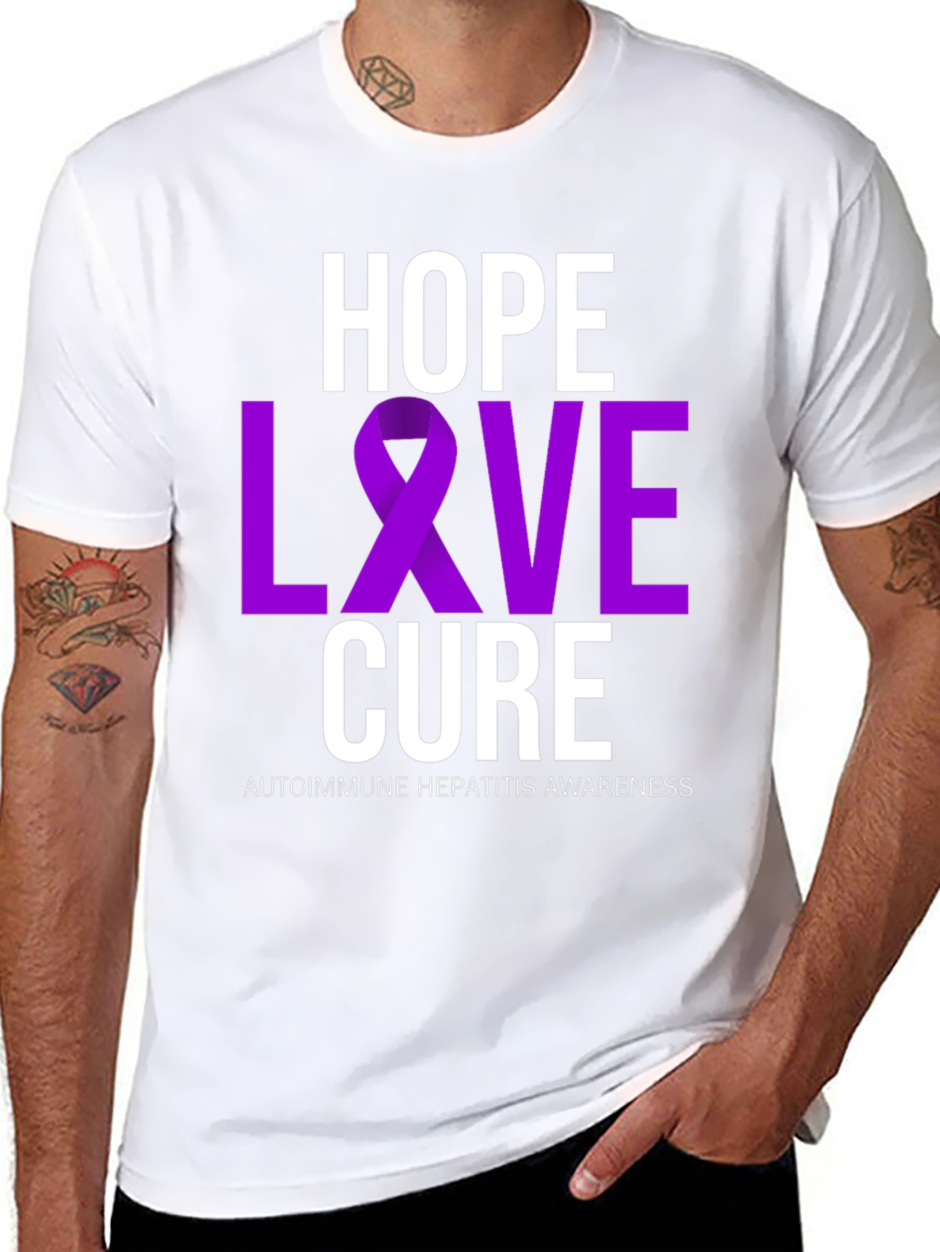 Hope Love Cure T-Shirt - Autoimmune Hepatitis Awareness