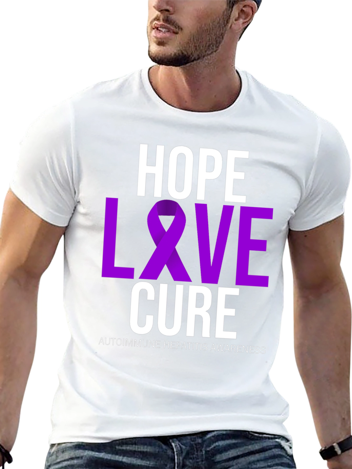Hope Love Cure T-Shirt - Autoimmune Hepatitis Awareness