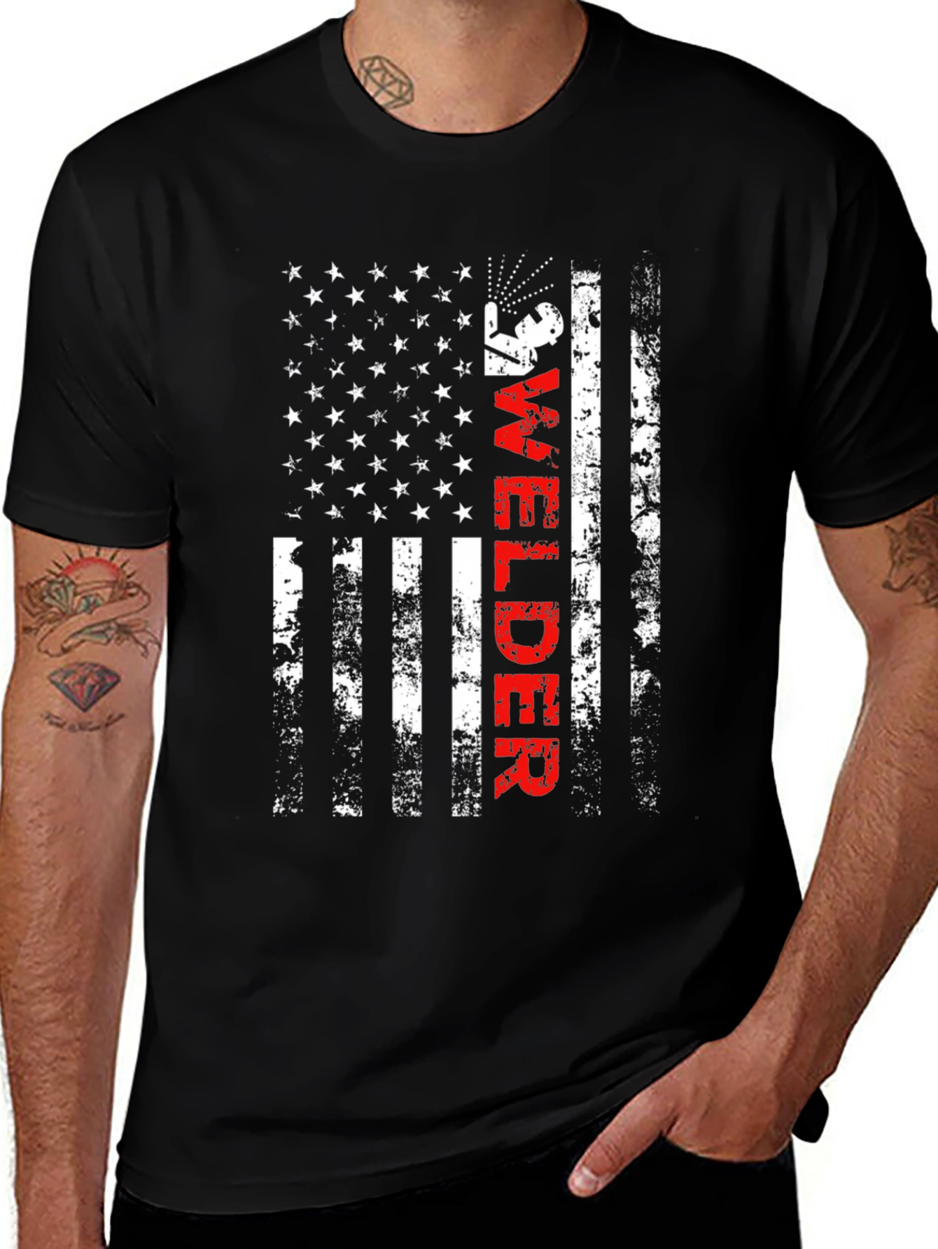 Welder USA Flag Graphic T-Shirt