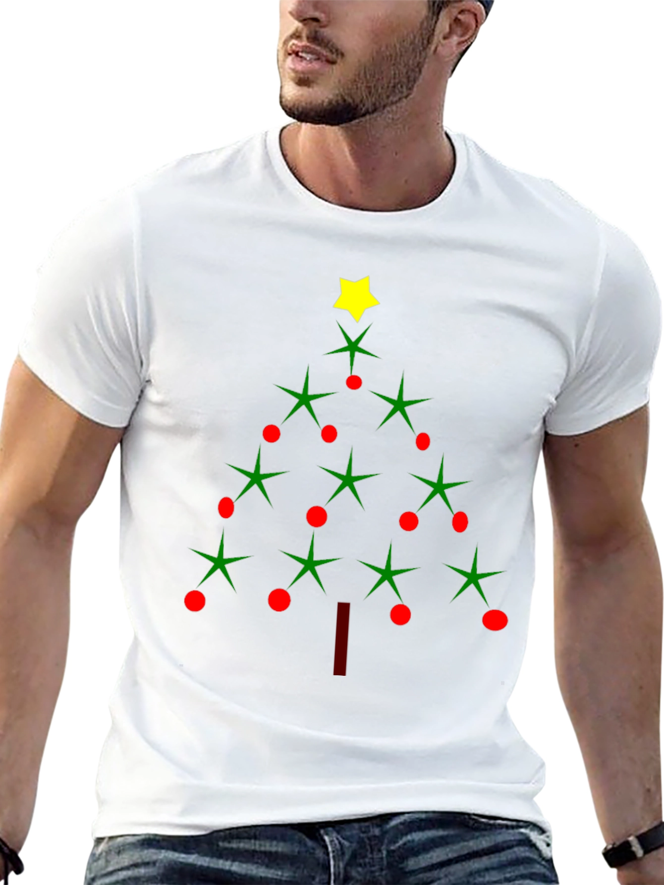 Festive Christmas Tree Graphic Tee - Holiday Apparel
