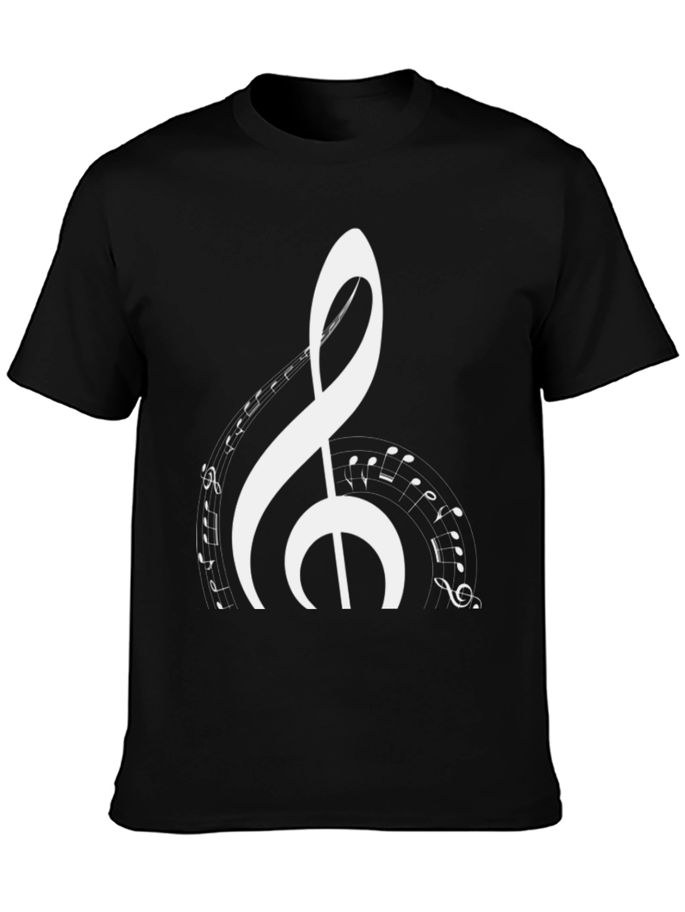 Musical Note Graphic Black T-Shirt
