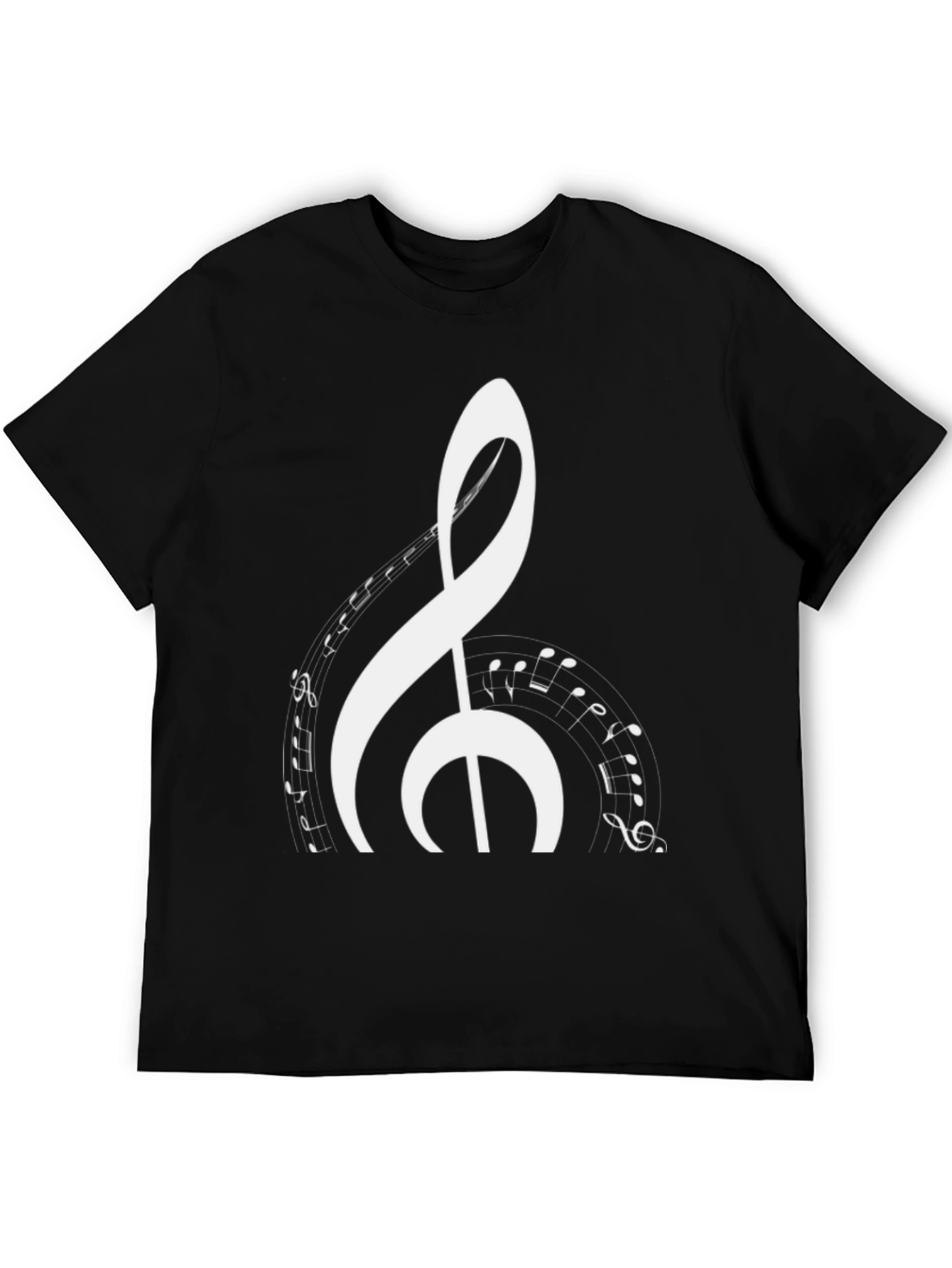 Musical Note Graphic Black T-Shirt
