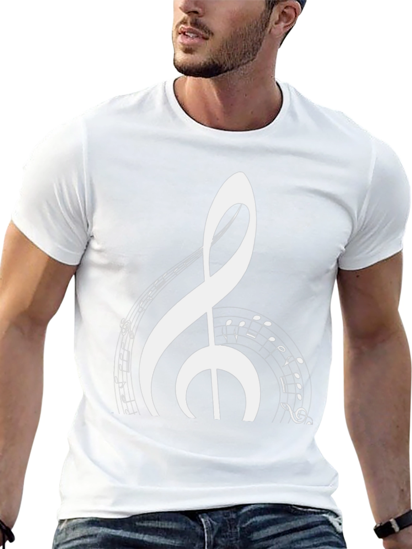 Musical Note Graphic Black T-Shirt