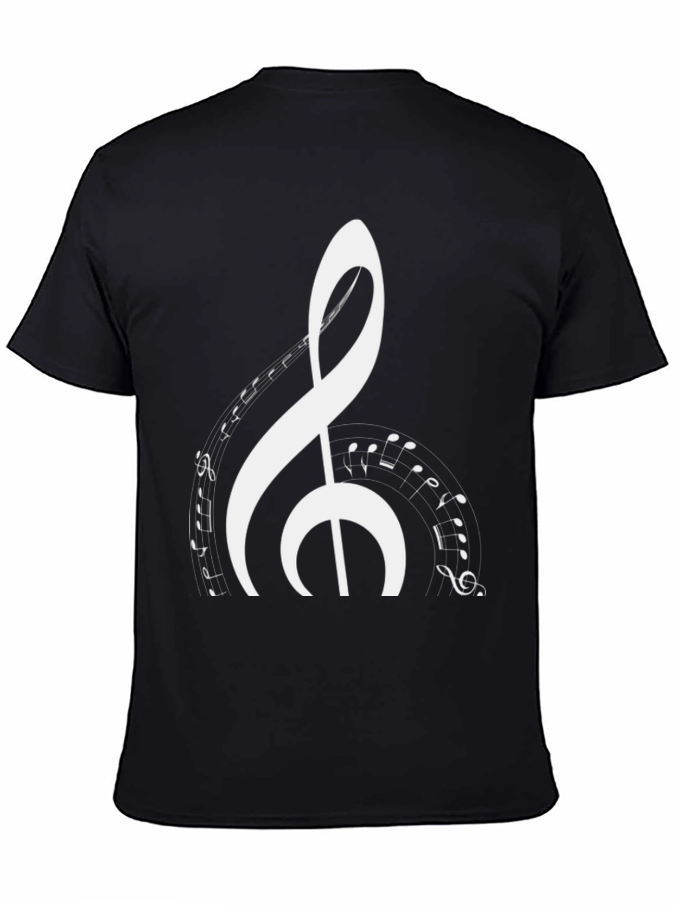 Musical Note Graphic Black T-Shirt