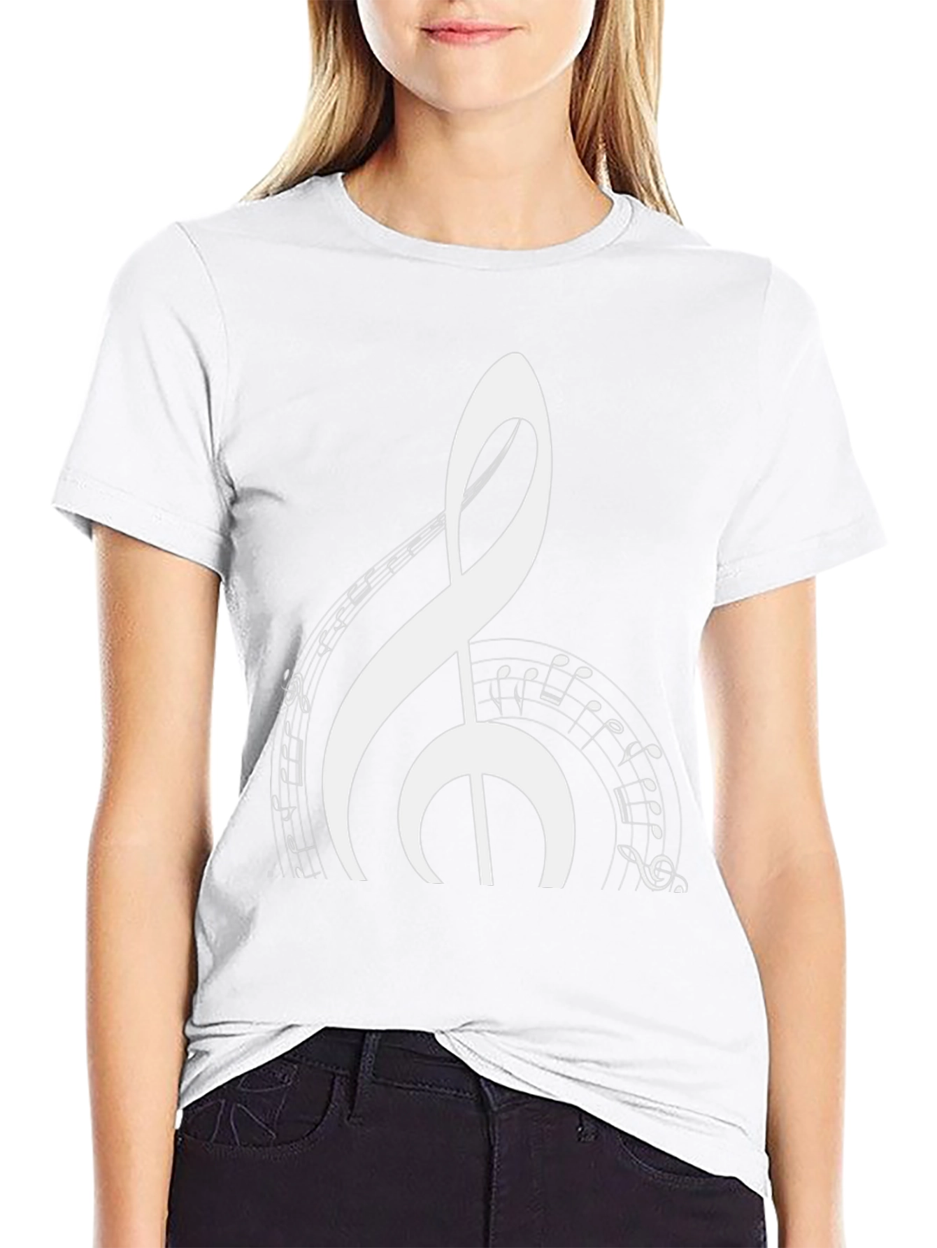 Musical Note Graphic Black T-Shirt