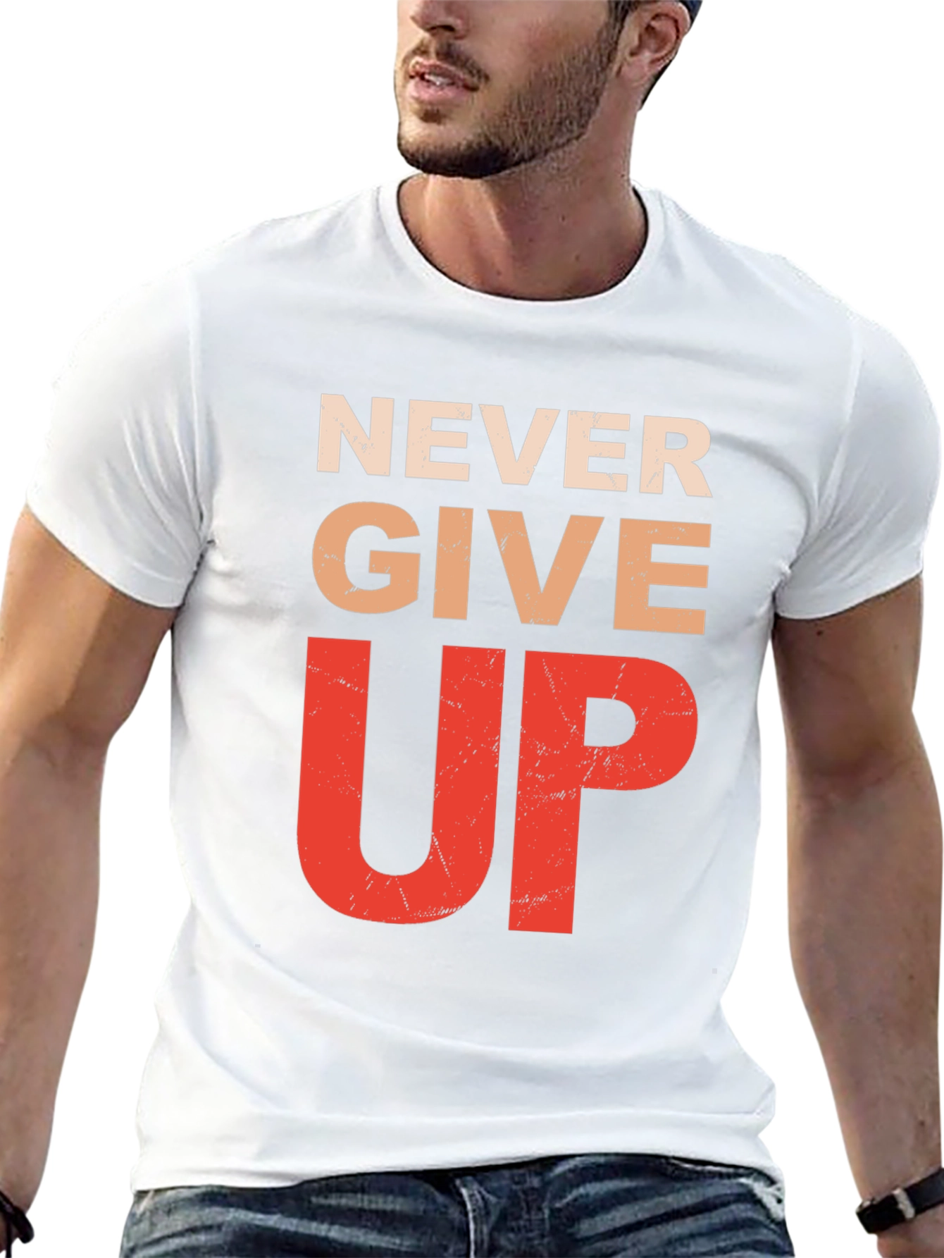 Never Give Up Graphic Tee - Inspirational Motivation Shirt