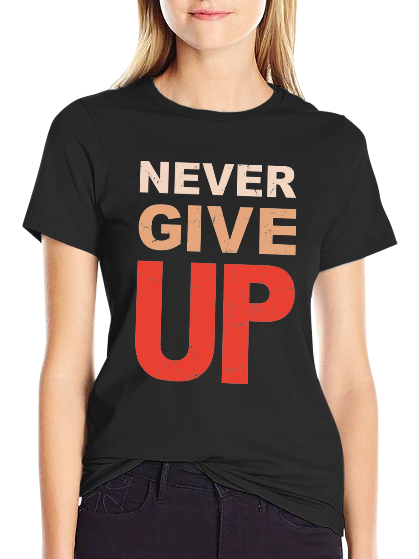 Never Give Up Graphic Tee - Inspirational Motivation Shirt