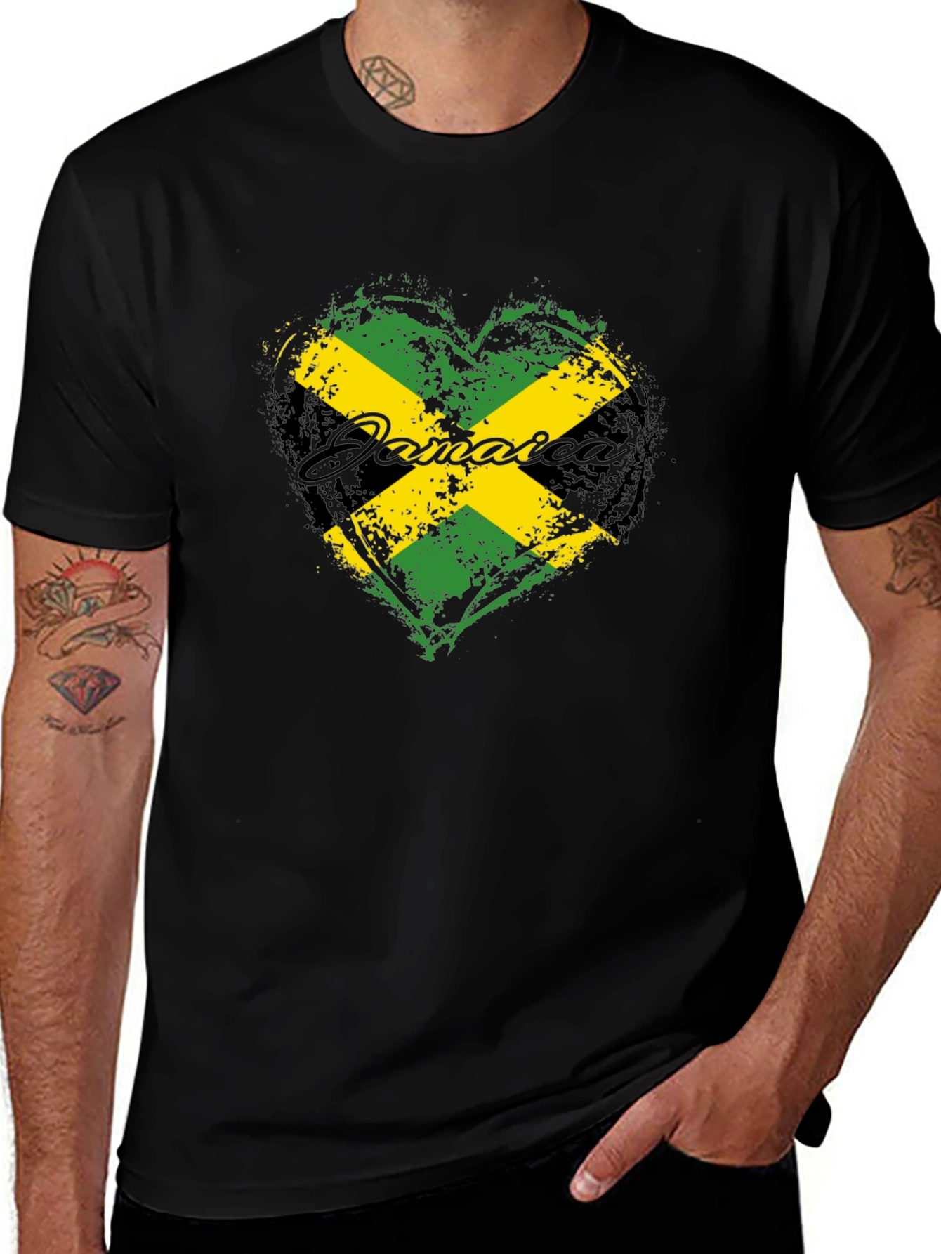 Jamaica Flag Heart T-Shirt