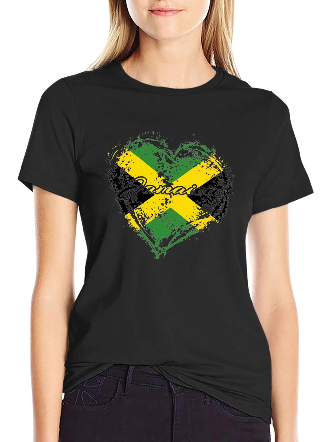 Jamaica Flag Heart T-Shirt