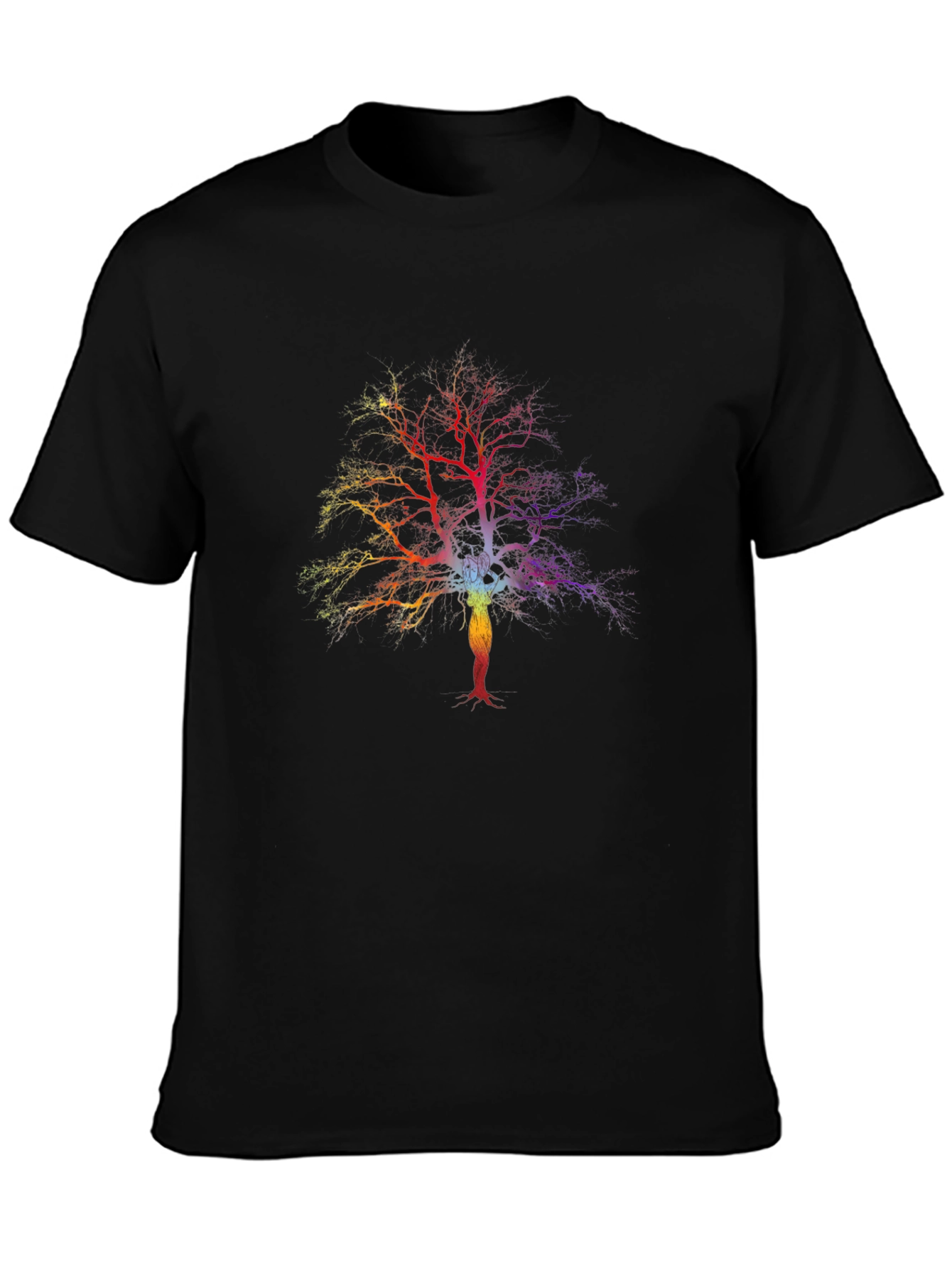Rainbow Tree Chakra T-Shirt - Black
