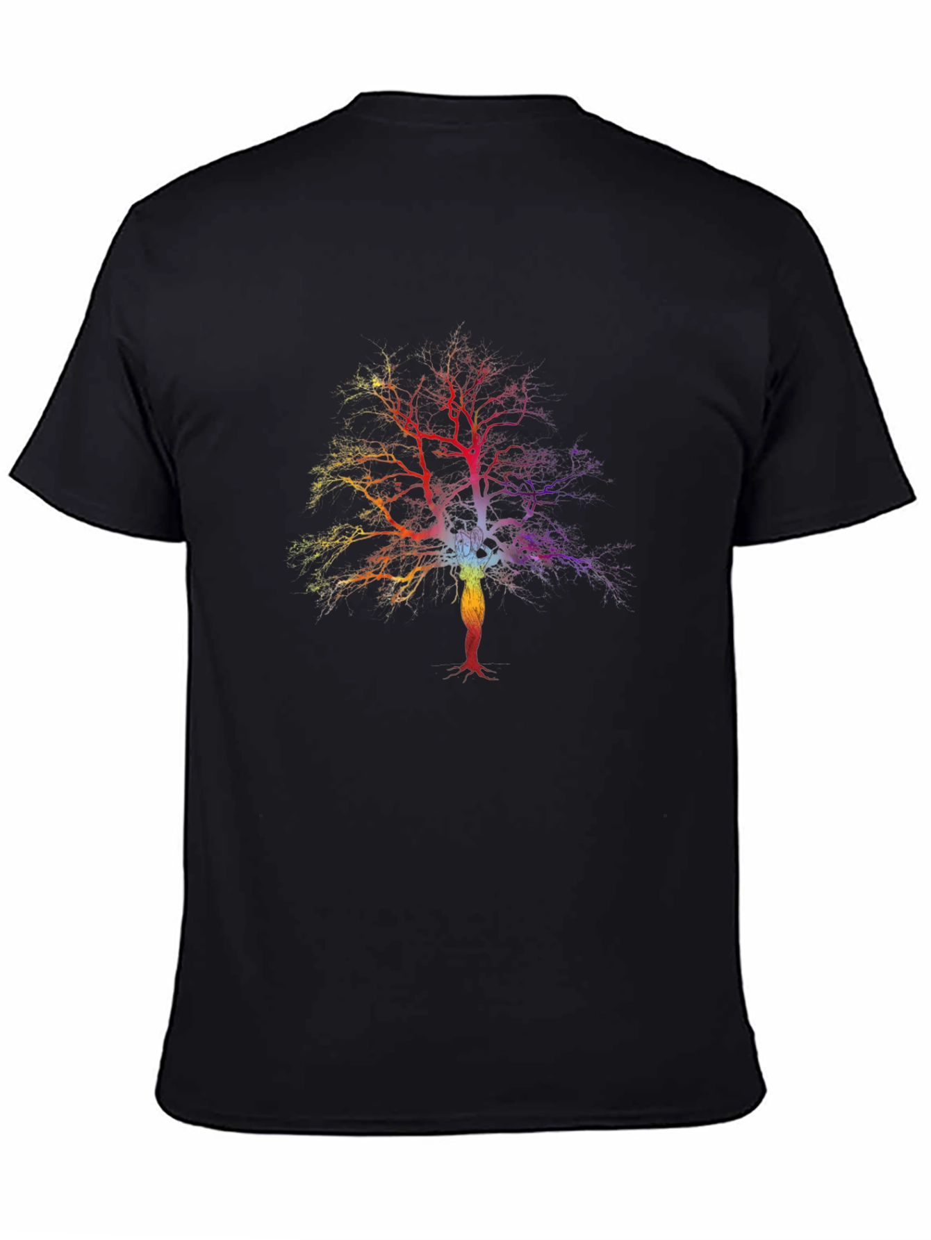 Rainbow Tree Chakra T-Shirt - Black