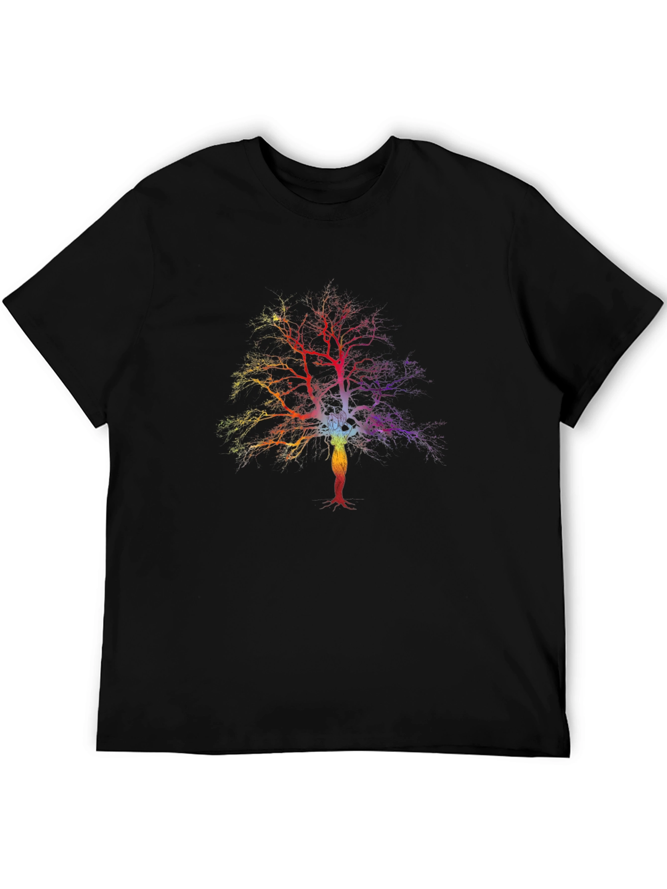 Rainbow Tree Chakra T-Shirt - Black