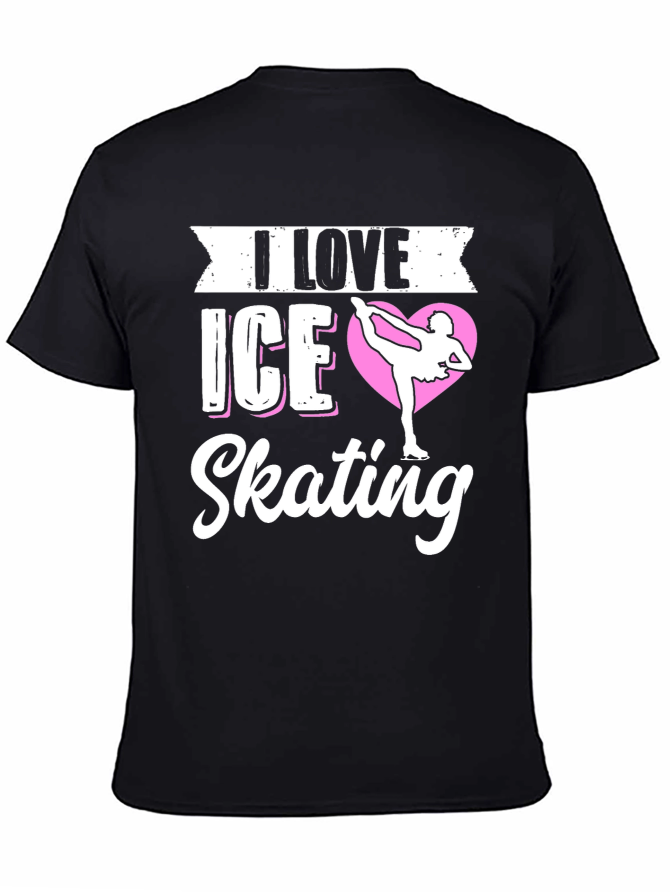 I Love Ice Skating Graphic Tee - Black