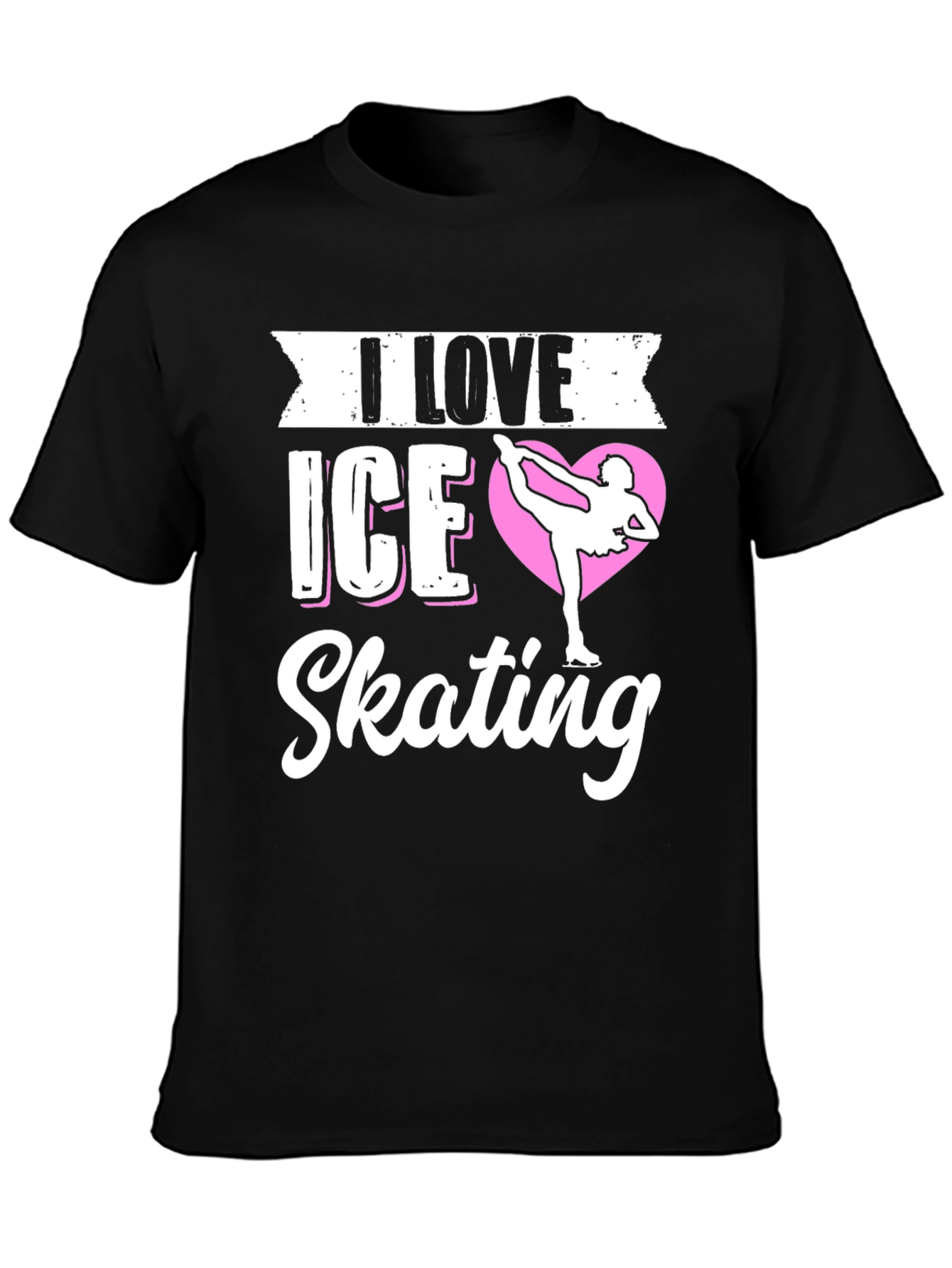 I Love Ice Skating Graphic Tee - Black