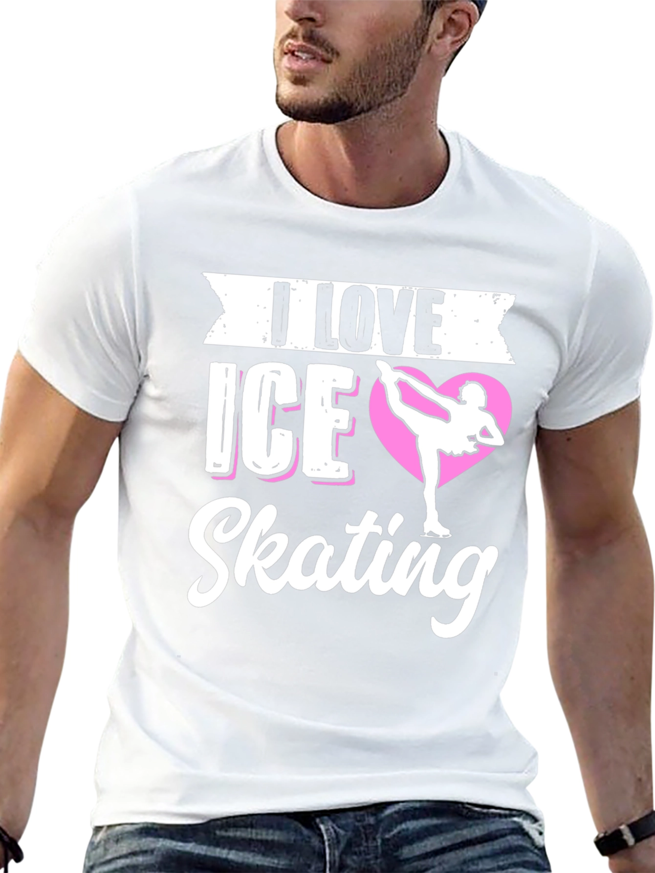 I Love Ice Skating Graphic Tee - Black
