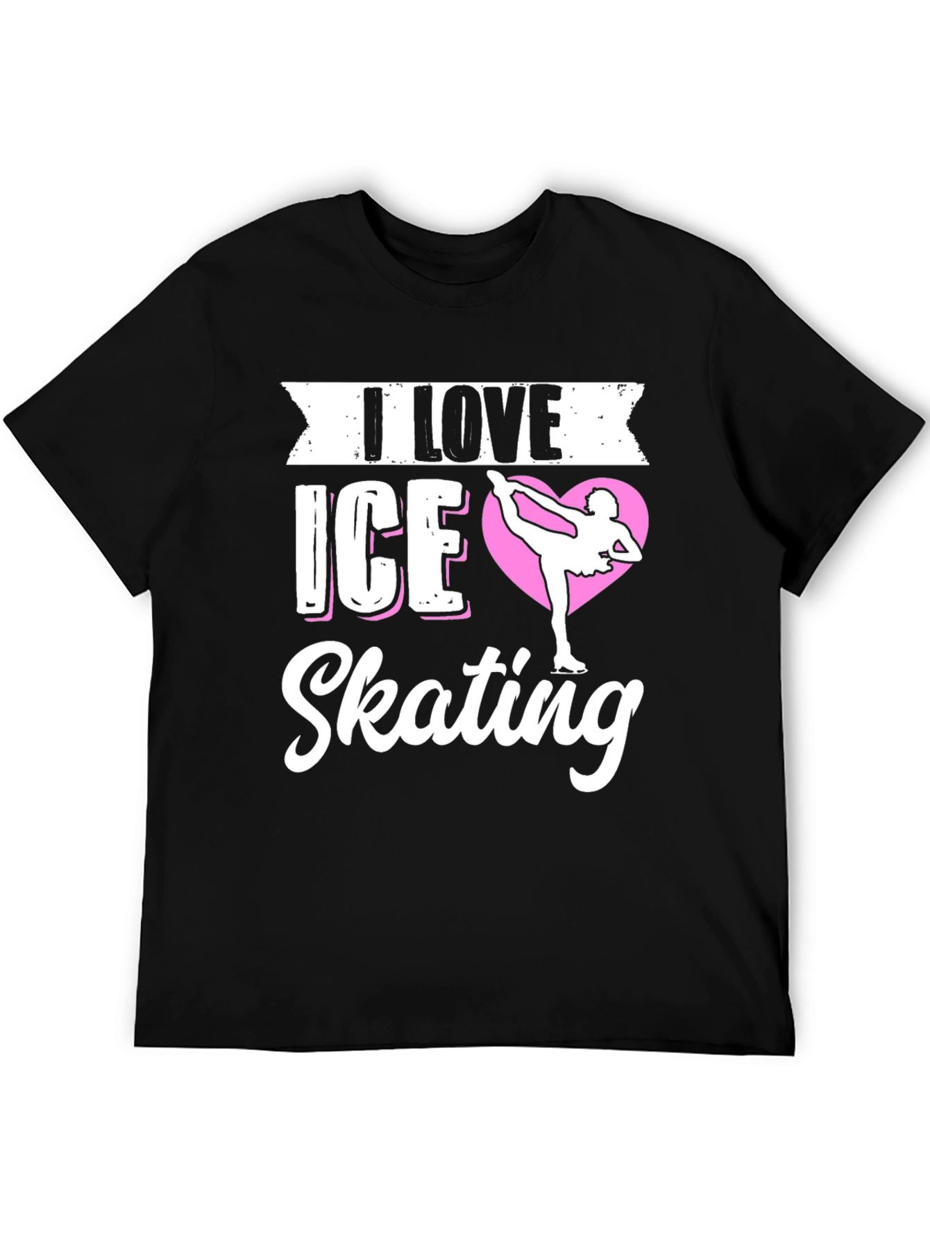 I Love Ice Skating Graphic Tee - Black