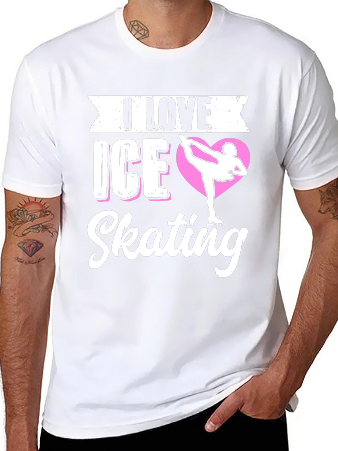 I Love Ice Skating Graphic Tee - Black