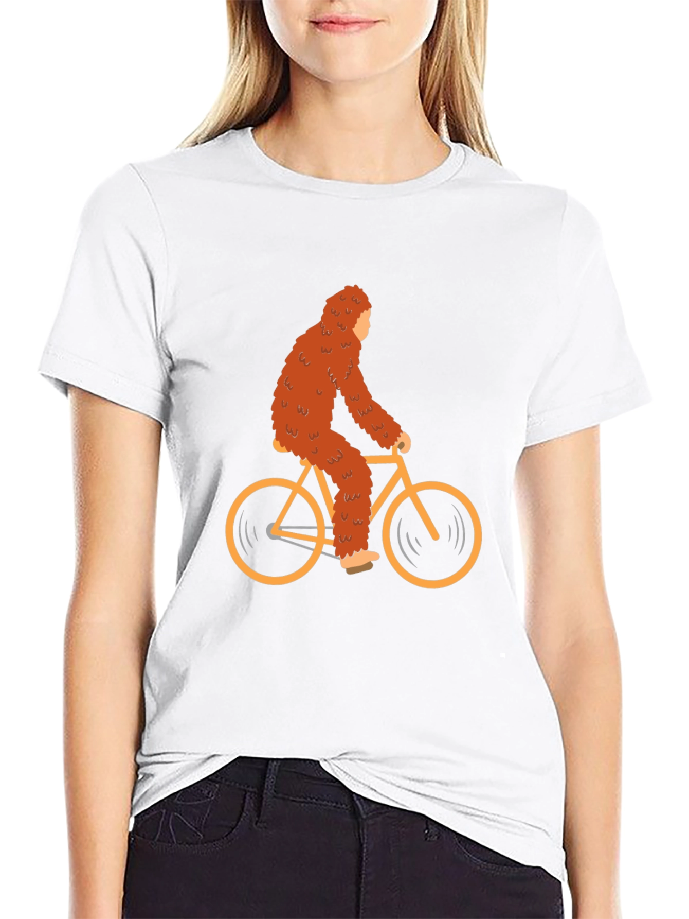 Sasquatch Riding Bike Graphic Tee
