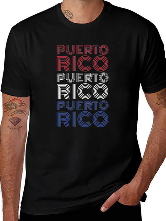 Puerto Rico Pride T-Shirt - Red White & Blue Stripes