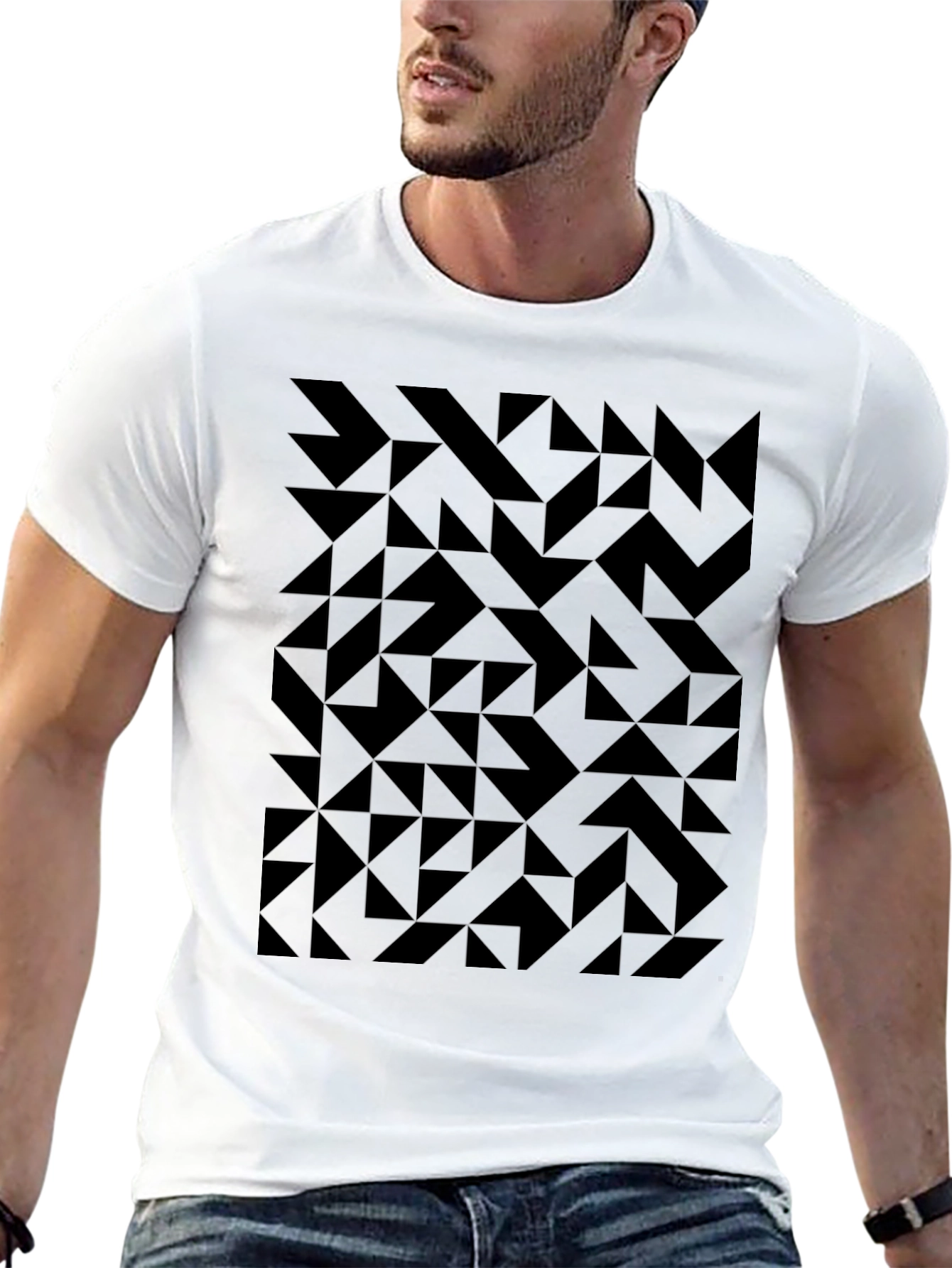 Geometric Black T-Shirt: Modern & Stylish