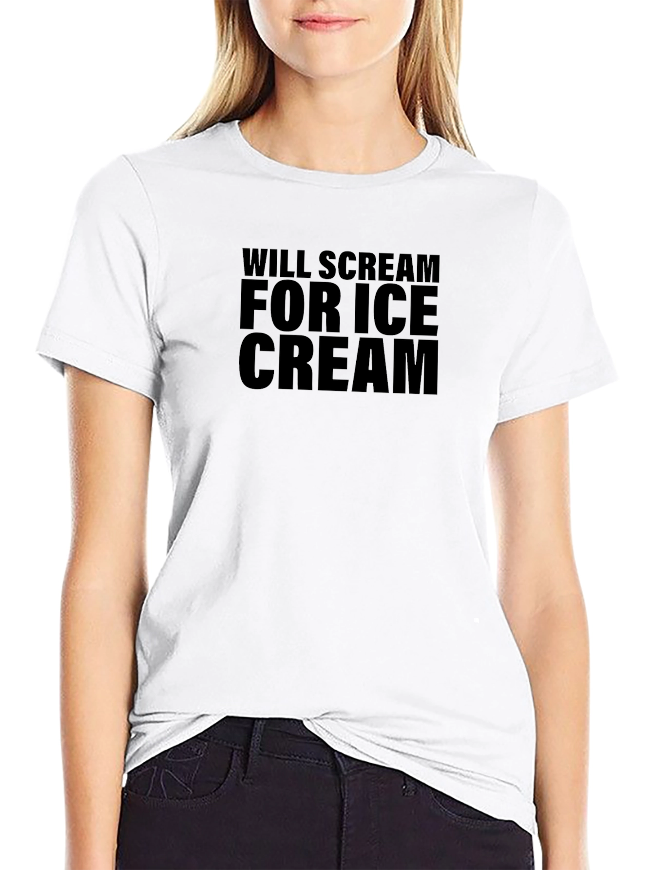 Will Scream For Ice Cream T-Shirt - Black