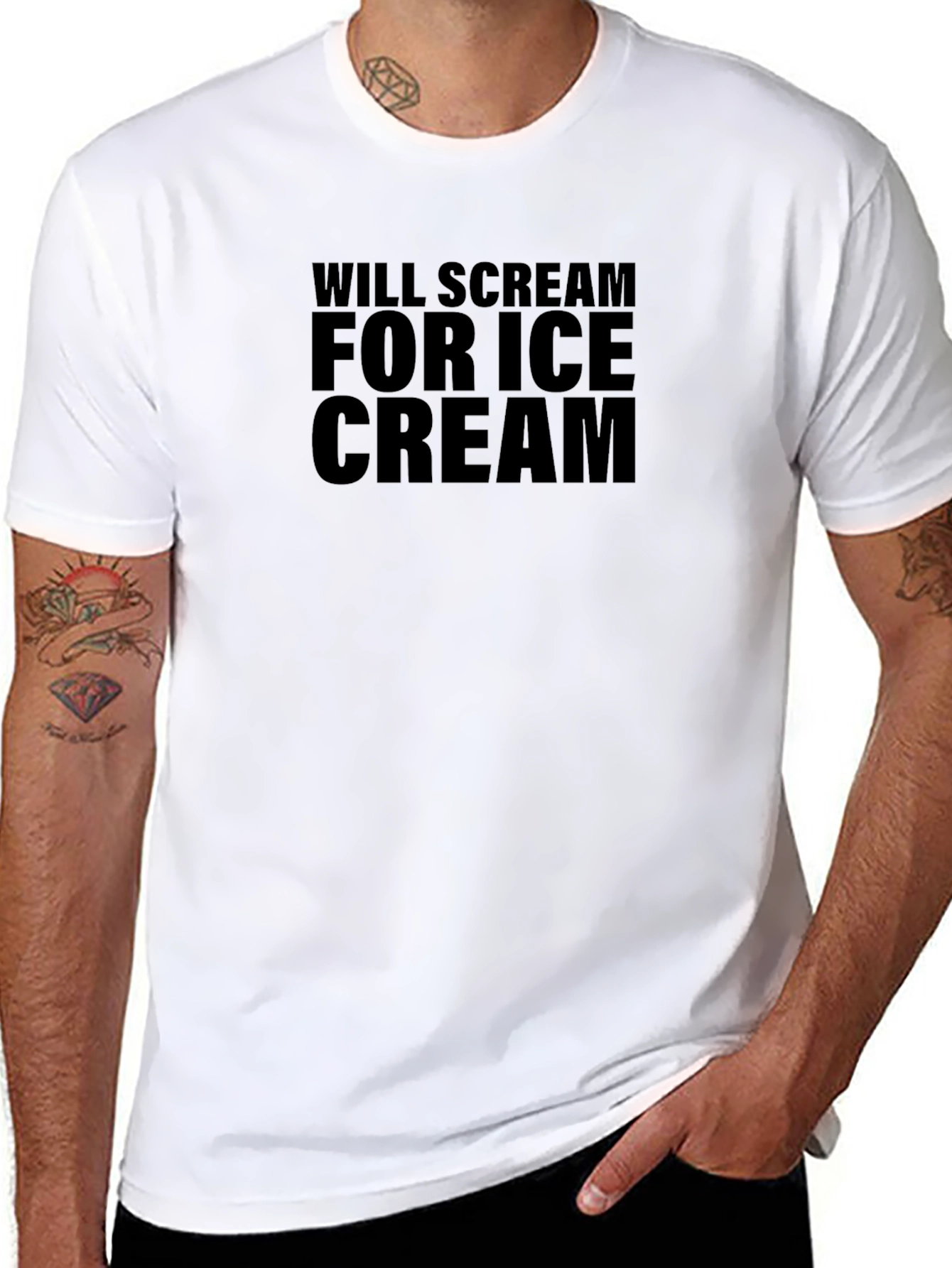 Will Scream For Ice Cream T-Shirt - Black