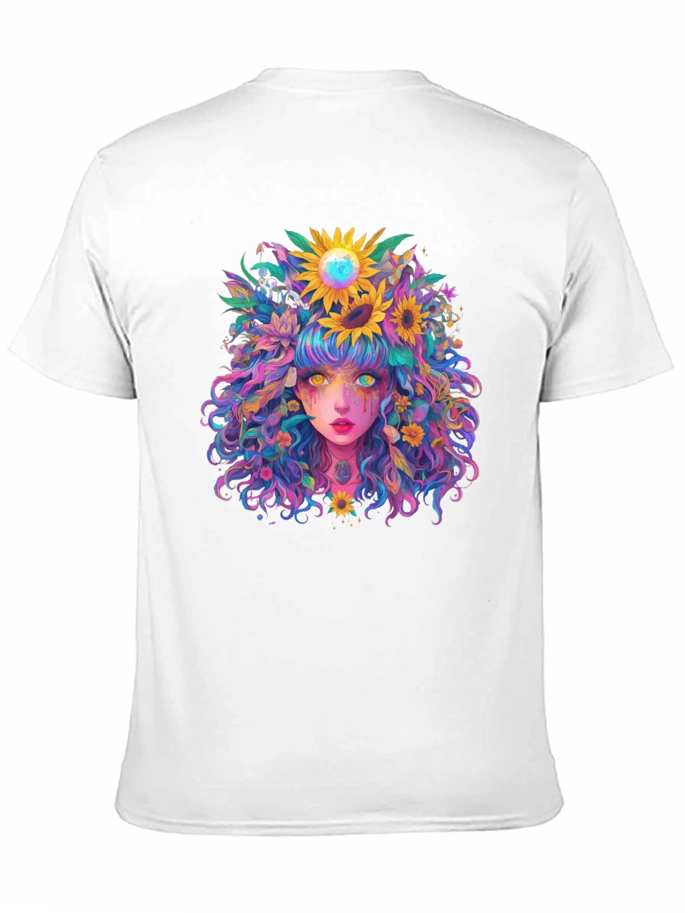 Floral Fantasy Graphic Tee - Unique Art Shirt