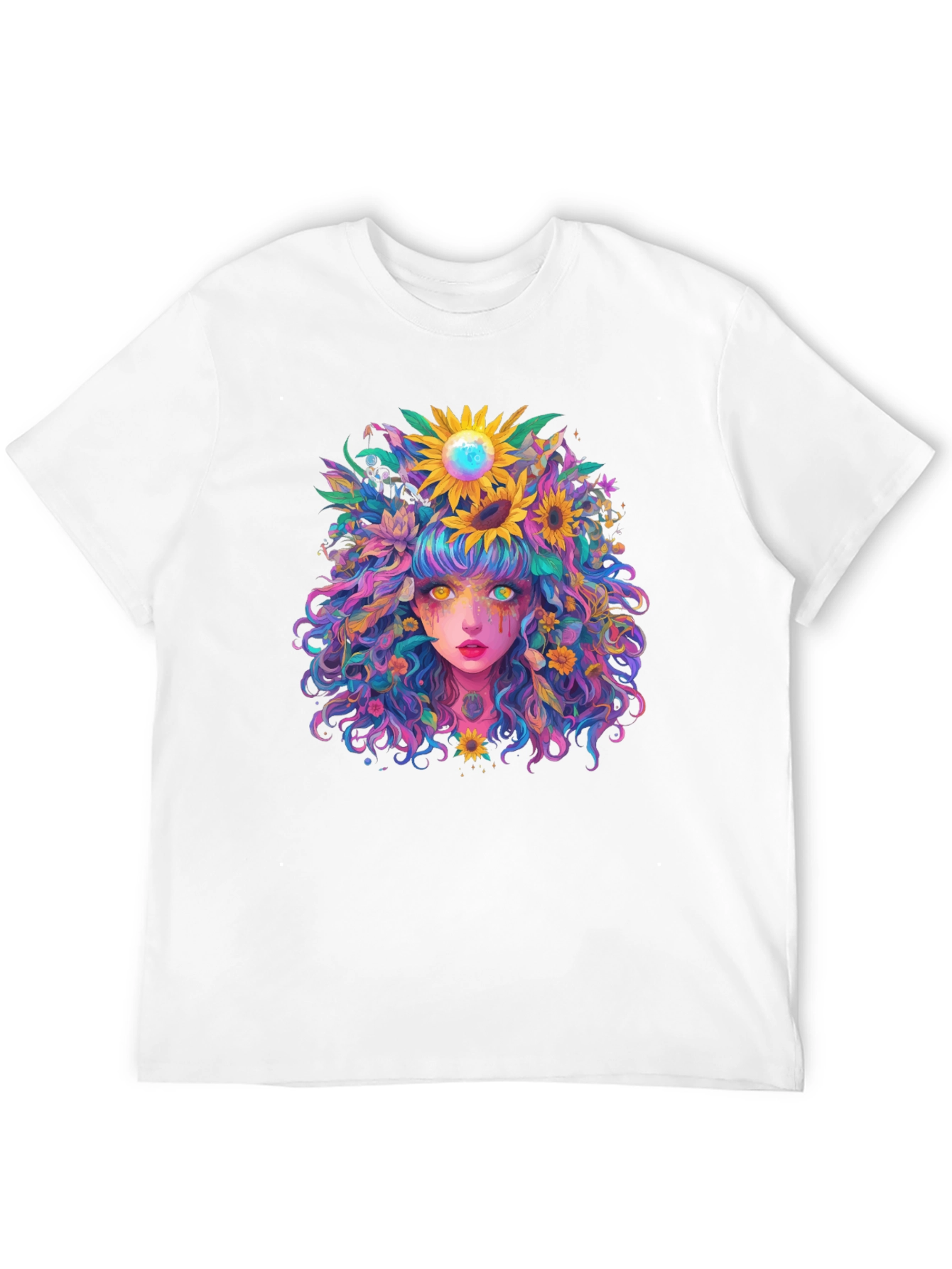 Floral Fantasy Graphic Tee - Unique Art Shirt