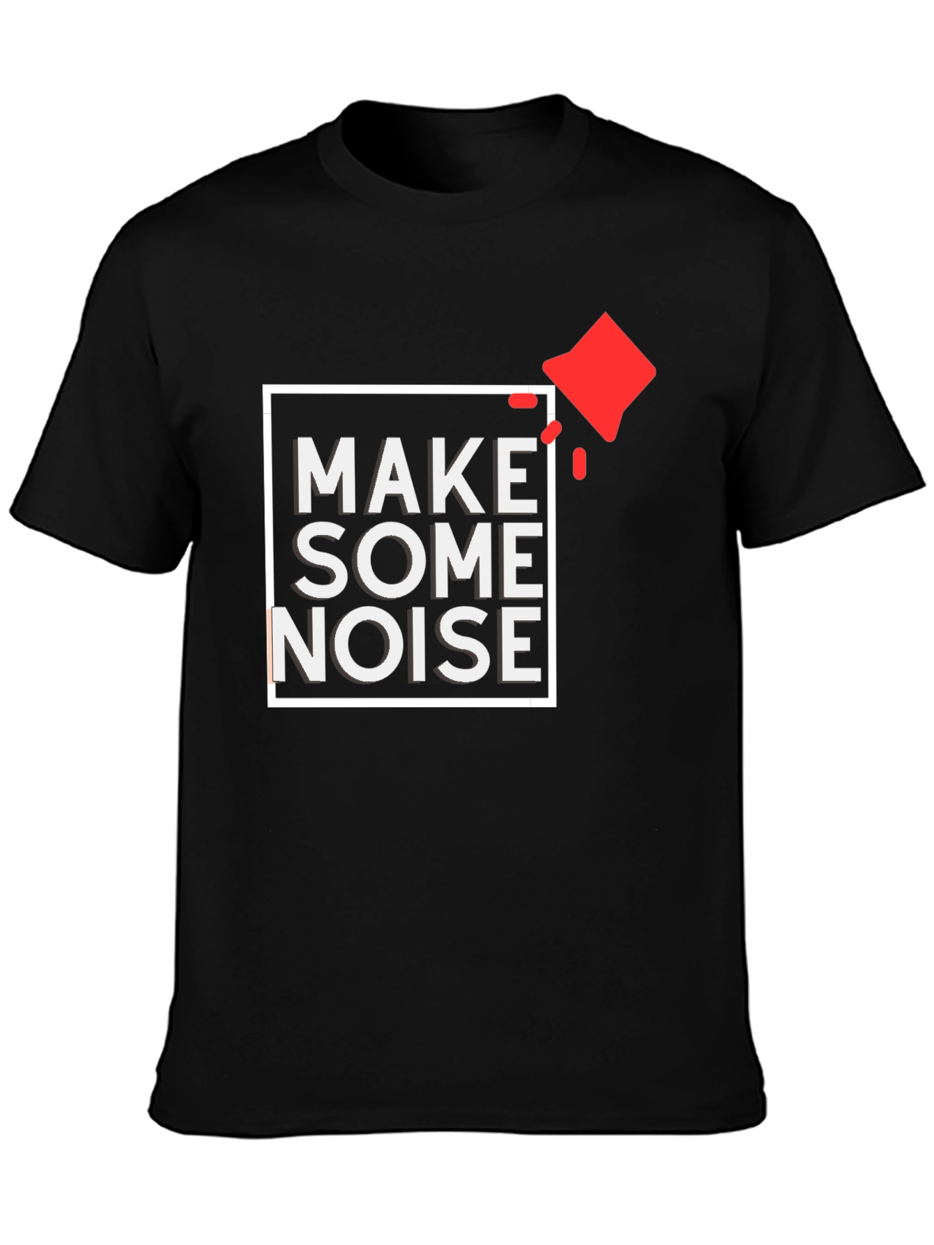 Make Some Noise Graphic Tee - Black Cotton T-Shirt