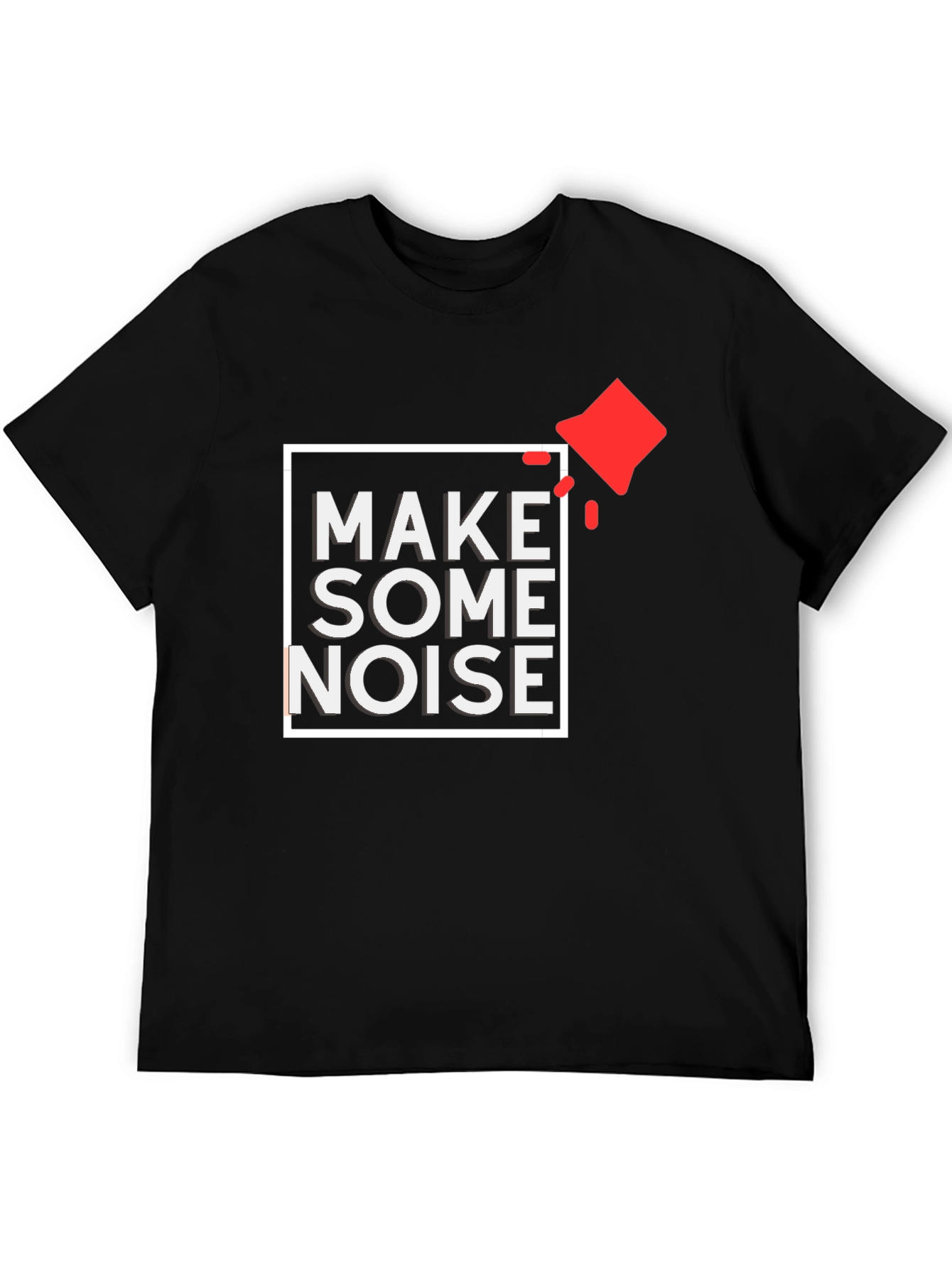 Make Some Noise Graphic Tee - Black Cotton T-Shirt