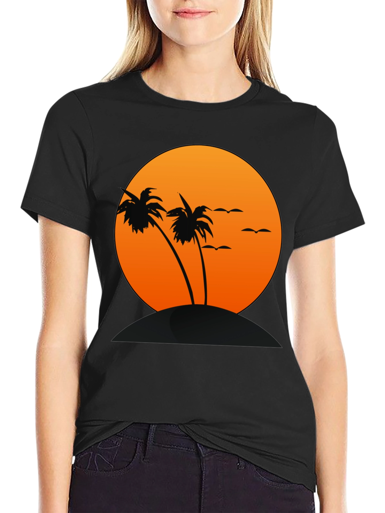 Sunset Palm Tree Graphic T-Shirt