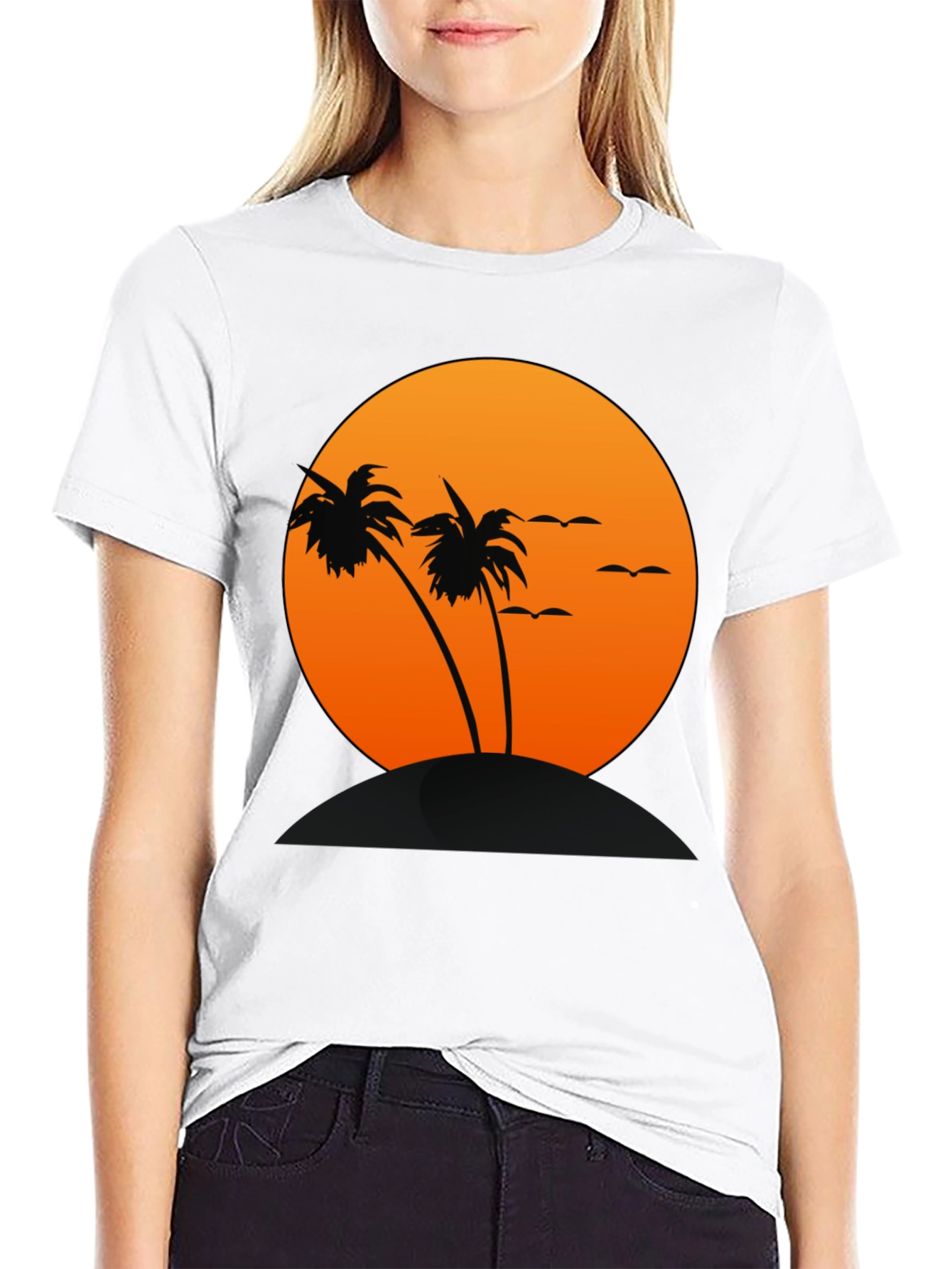 Sunset Palm Tree Graphic T-Shirt