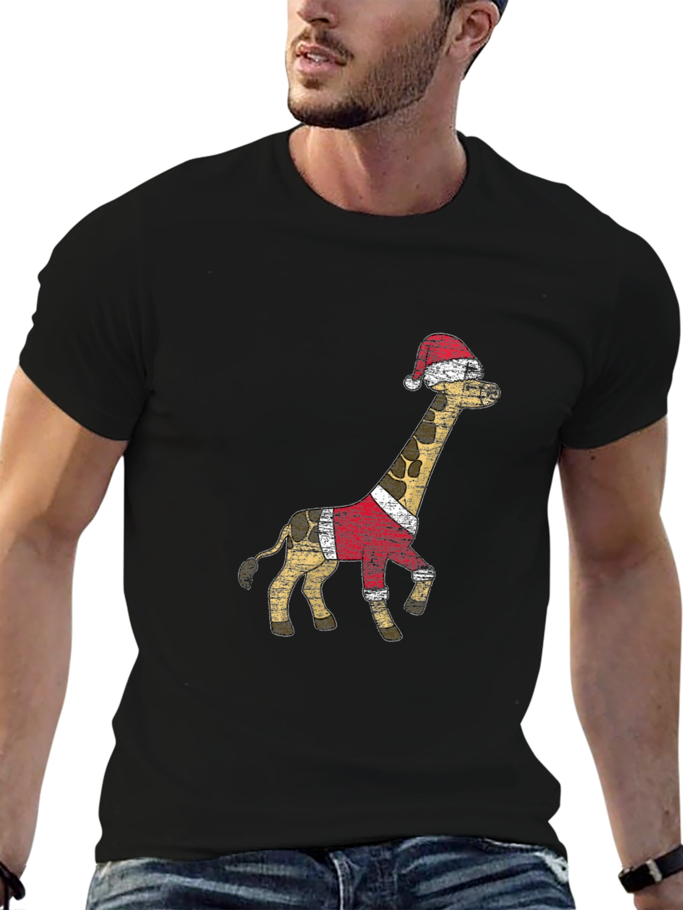 Festive Giraffe T-Shirt - Holiday Style