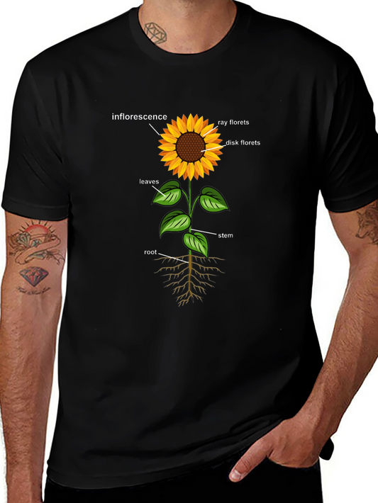 Sunflower Anatomy Black T-Shirt