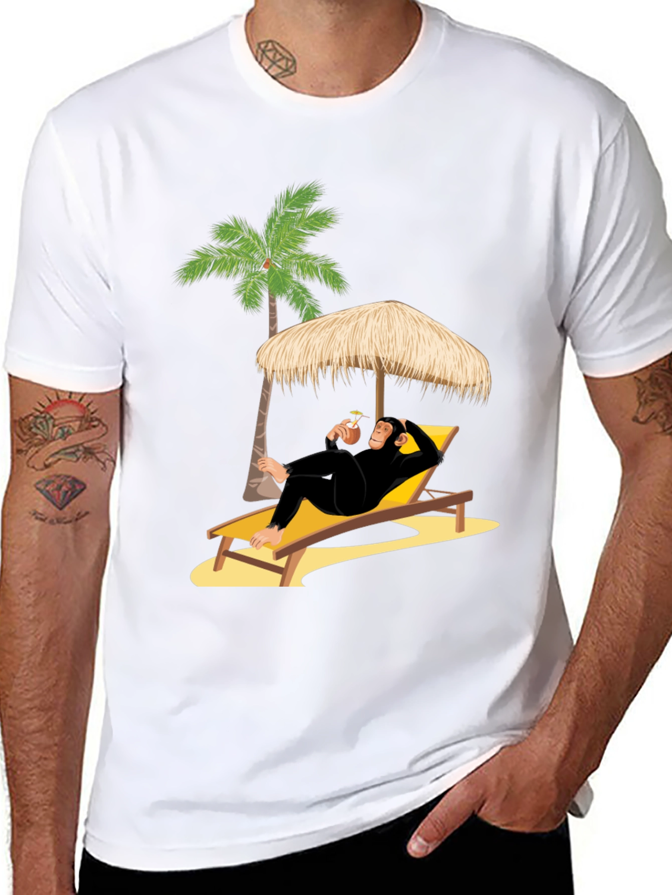 Relaxing Chimp T-Shirt - Beach Vibes