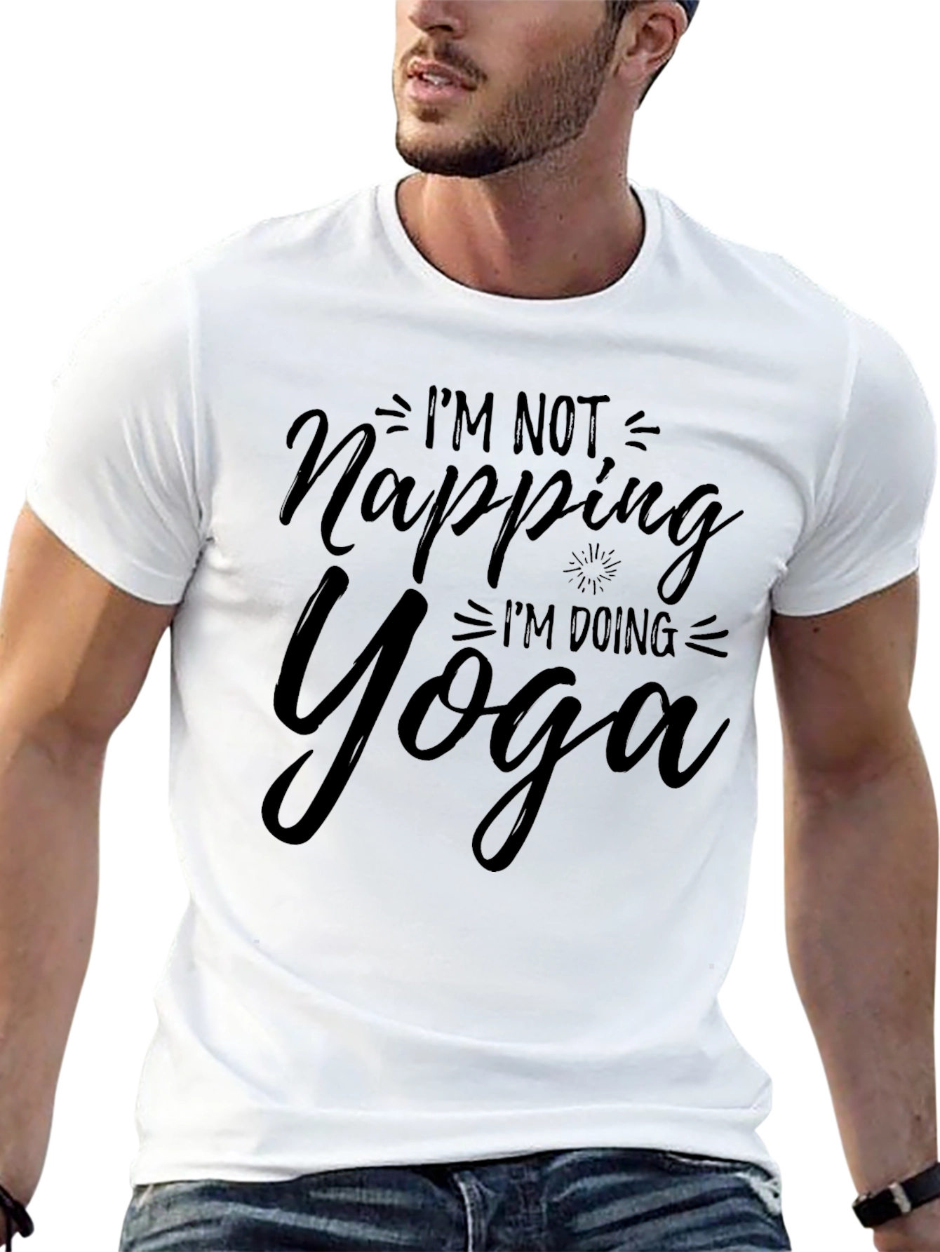 Im Not Napping Im Doing Yoga Black T-Shirt