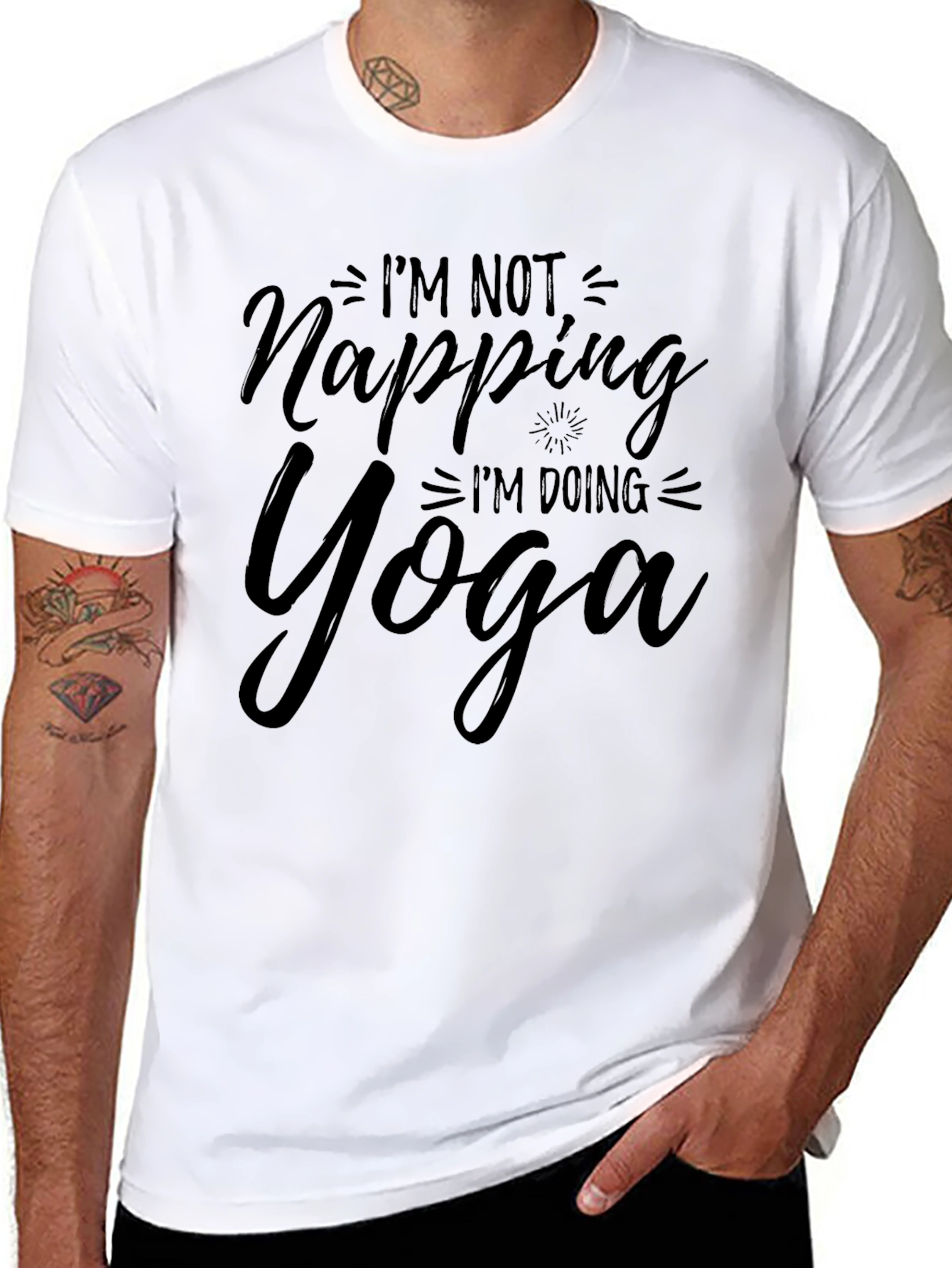 Im Not Napping Im Doing Yoga Black T-Shirt