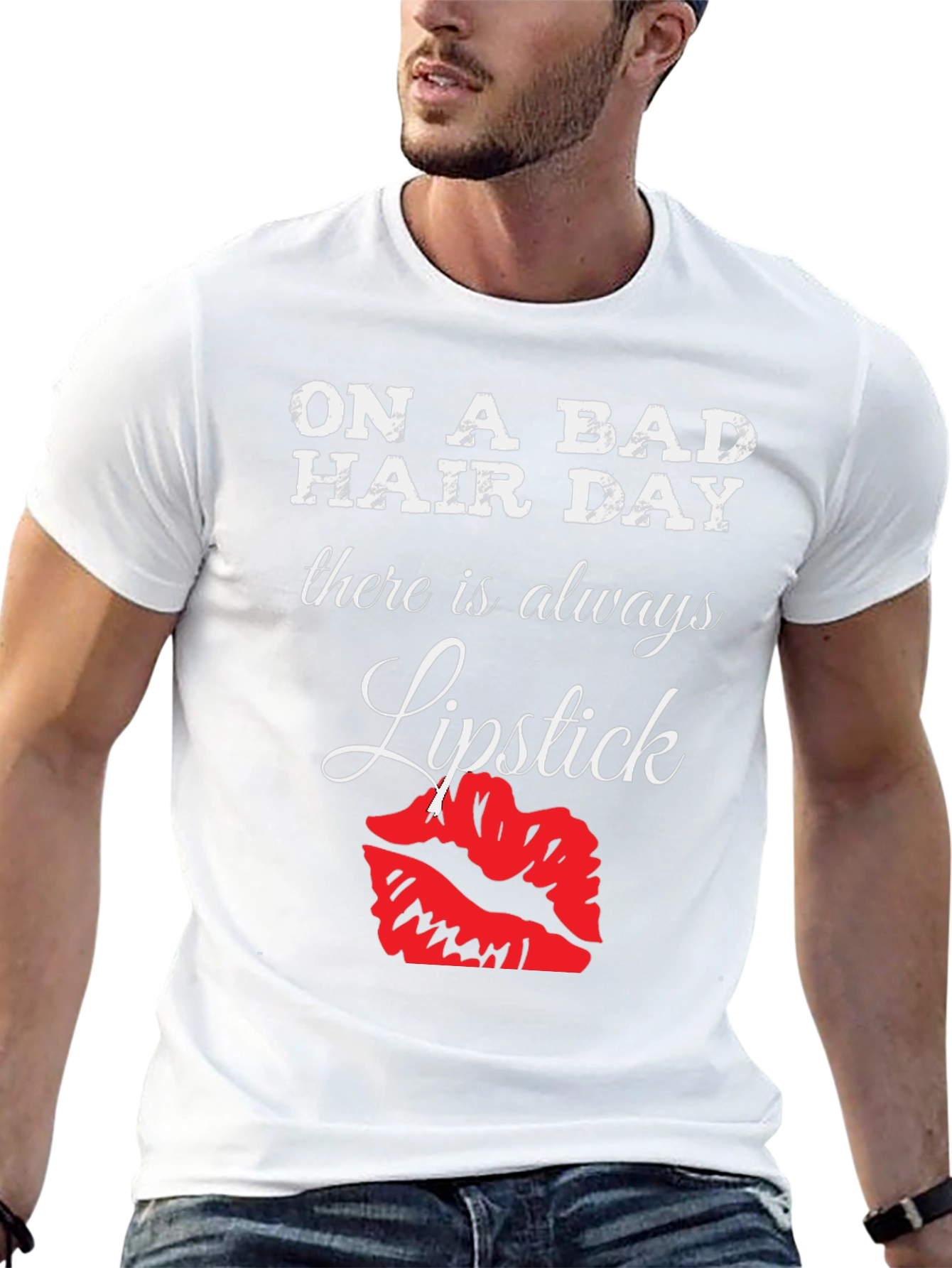 Bad Hair Day Lipstick Graphic T-Shirt