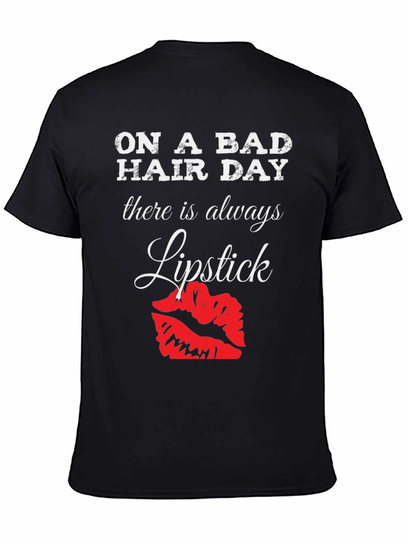 Bad Hair Day Lipstick Graphic T-Shirt